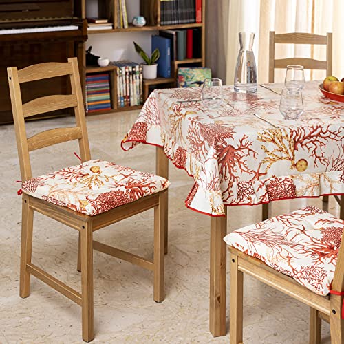 Tovaglia quadrata rotonda 4 - 6 - 12 posti cotone e poliestere antimacchia lavabile vari colori Linea Coralli