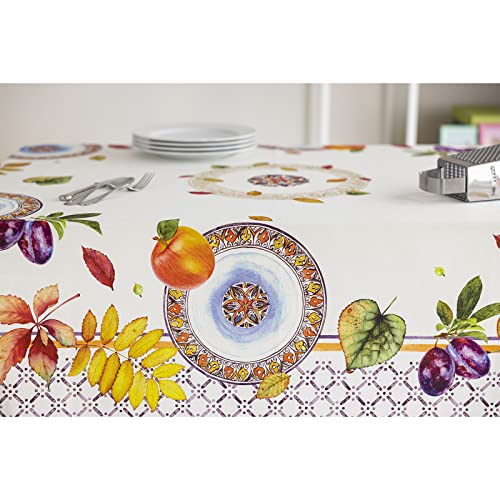Tovaglia stampata 140x180 6 posti moderna in offerta linea Plums
