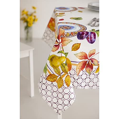 Tovaglia stampata 140x180 6 posti moderna in offerta linea Plums