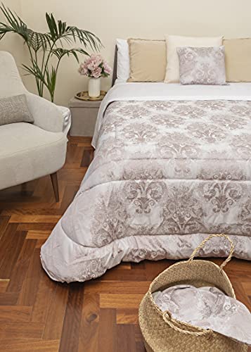 Trapunta Ramage Matrimoniale 270x270cm in raso jacquard elegante misura king-size