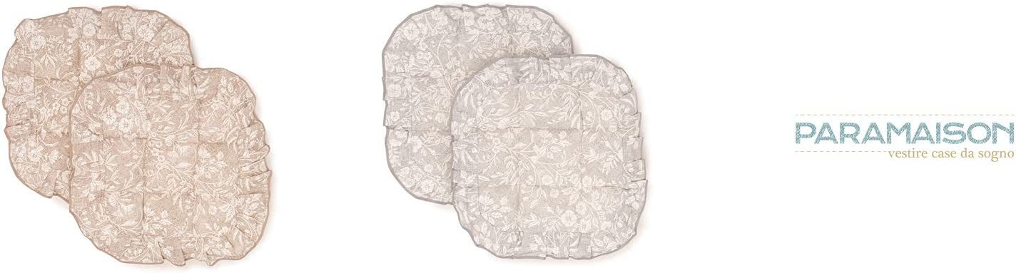 Cuscini Coprisedia 40x40 cm 4 alette cotone poliestere Trapuntato Shabby Chic Set 2 pezzi fantasia Edera