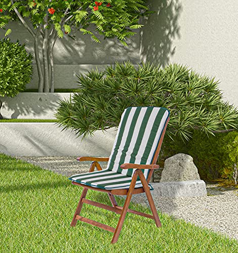 Cuscino Copri Sedia Sdraio da Giardino Relax 120, Universale, con Laccetti ed Elastico, Imbottito 3cm, 45x120 cm