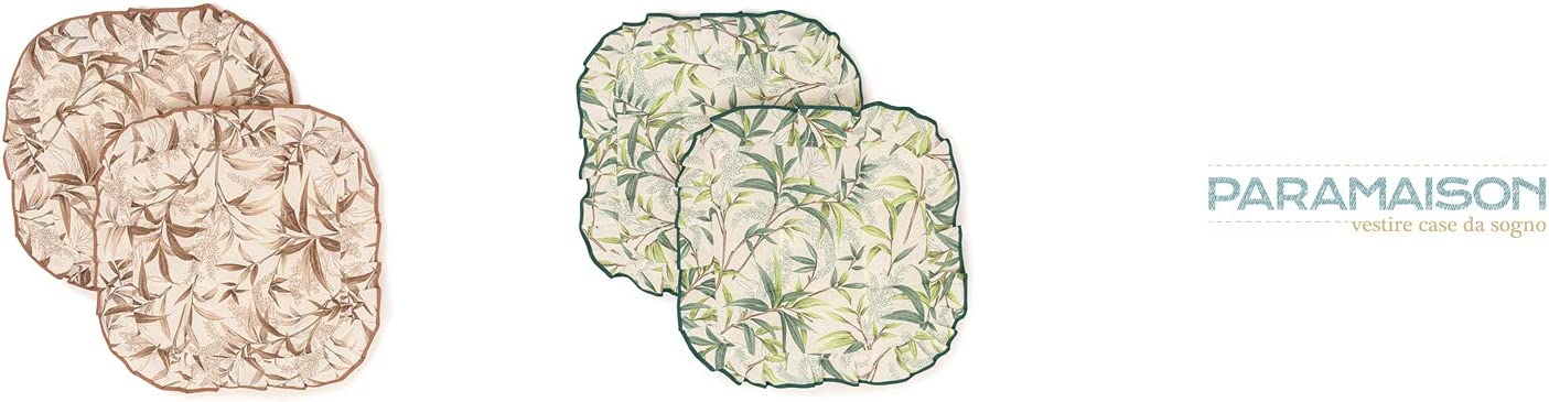 Cuscini Coprisedia 40x40 2 pezzi trapuntato sfoderabile cotone Shabby Chic Ulivo