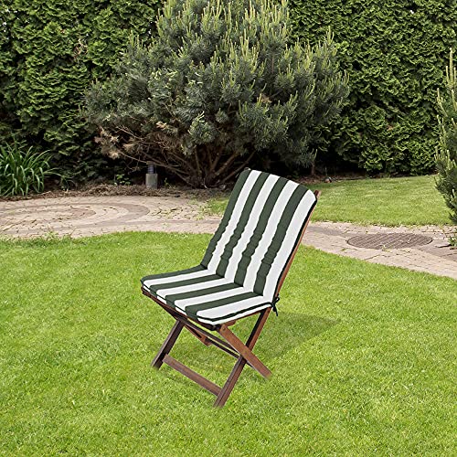 Cuscino Coprisedia Giardino con Schienale Relax 90, Universale, con Laccetti ed Elastico, Imbottito 3cm, 45x90 cm