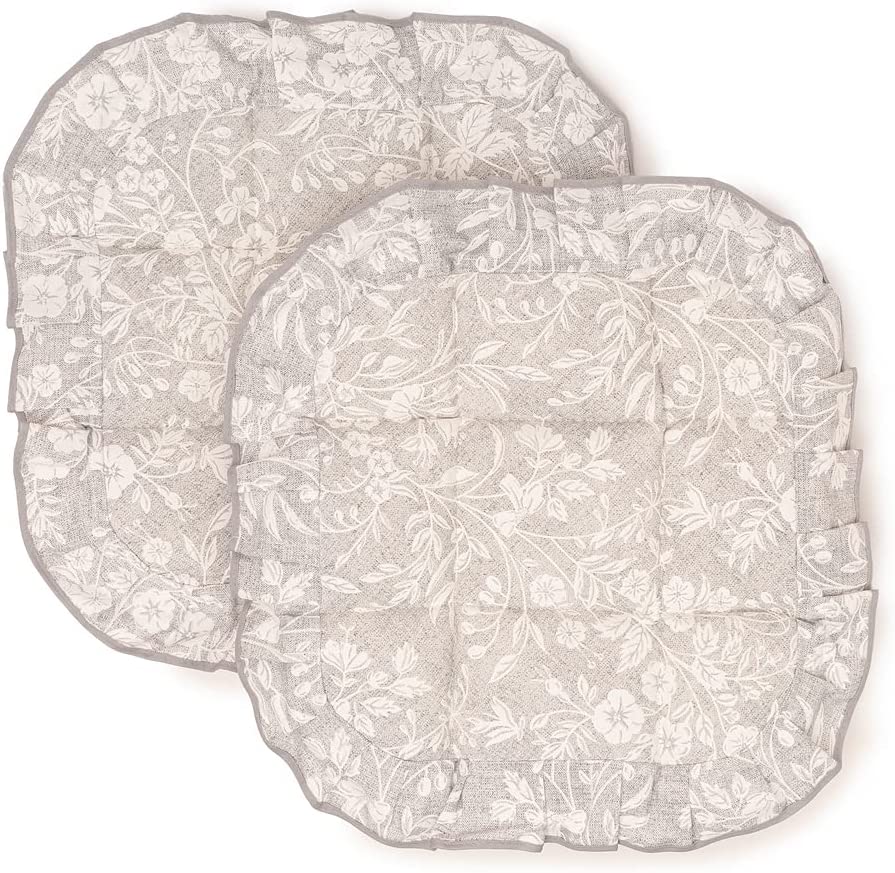 Cuscini Coprisedia 40x40 cm 4 alette cotone poliestere Trapuntato Shabby Chic Set 2 pezzi fantasia Edera