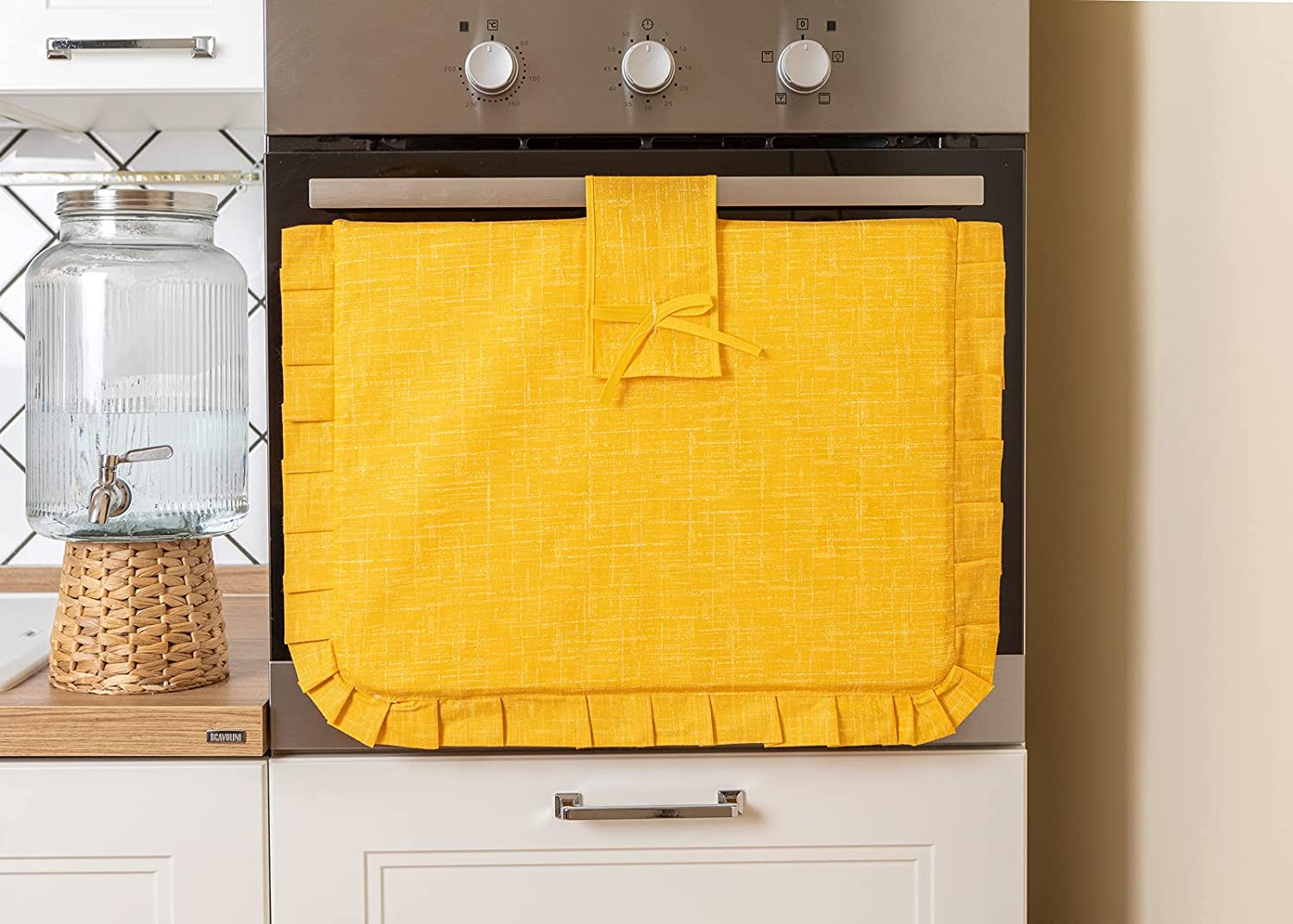 Copriforno e Coprifornello moderni giallo marrone verde linea Shabby Chic Imbottiti