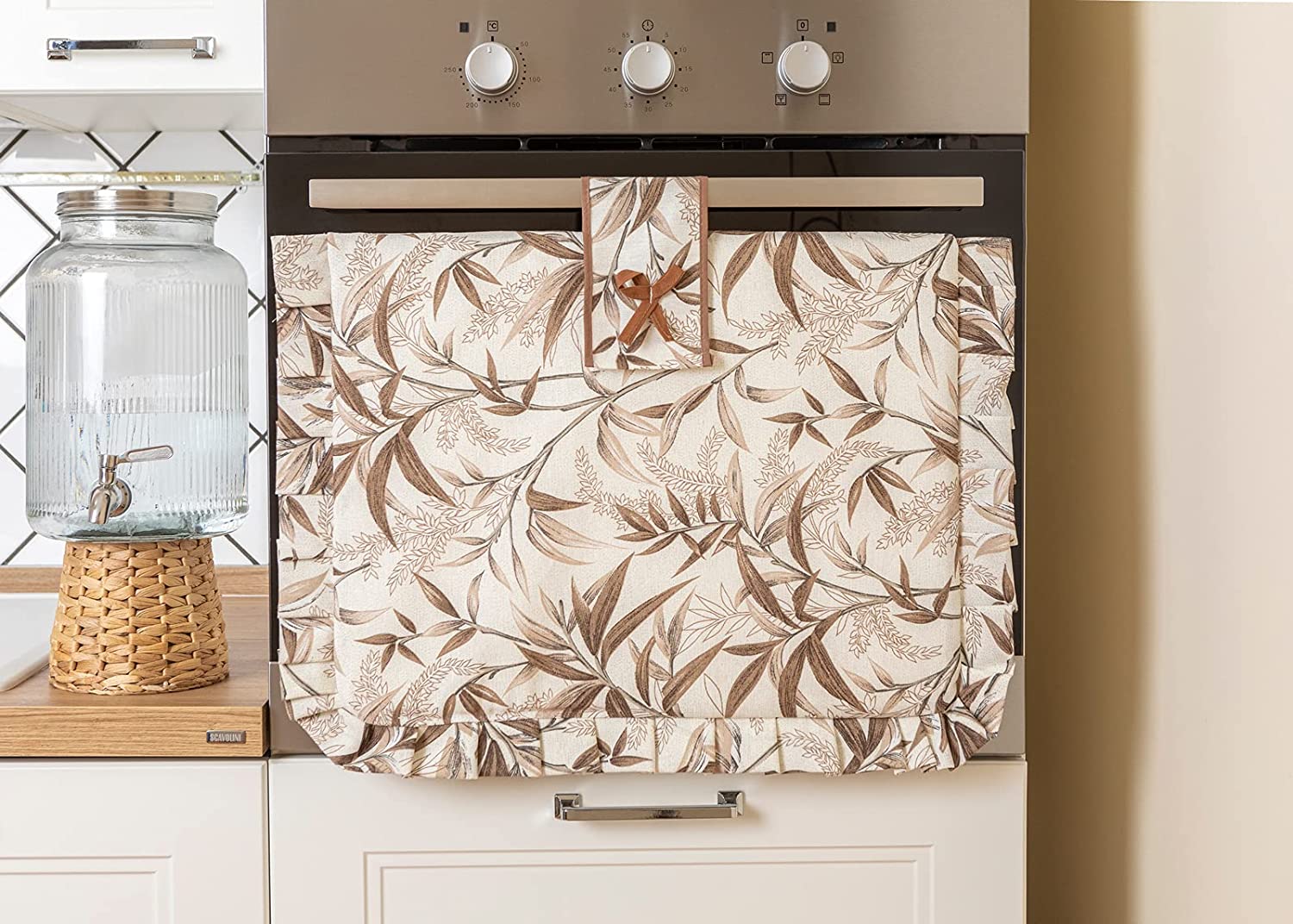 Copriforno 40x55 e Coprifornello 50x75 Imbottito Rettangolare Lavabile Shabby Chic fantasia Ulivo