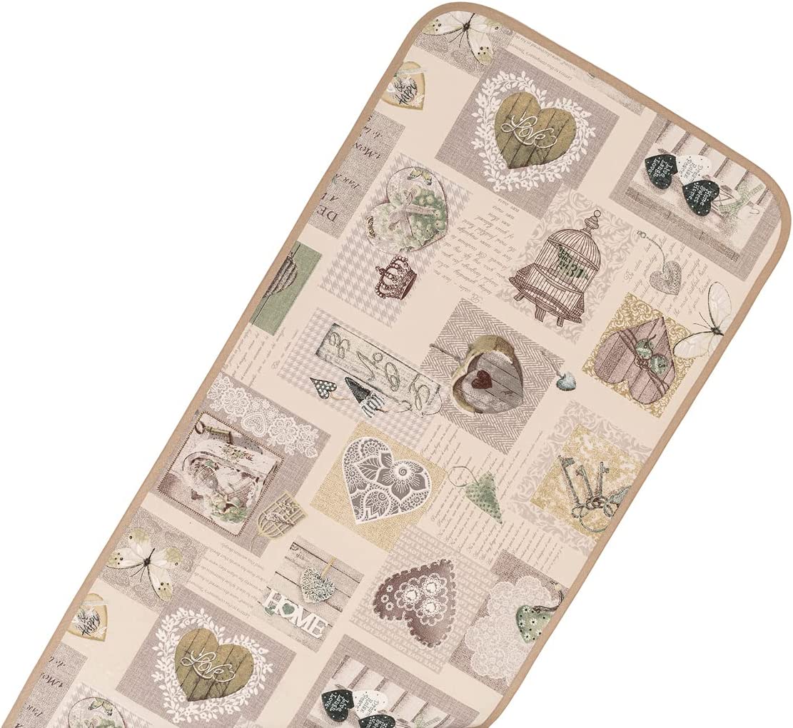 Runner Tavola Shabby Chic Cuore, Centrotavola Soggiorno, Cucina, Salotto, Credenza, Ingresso, 140x40 cm Vari Colori