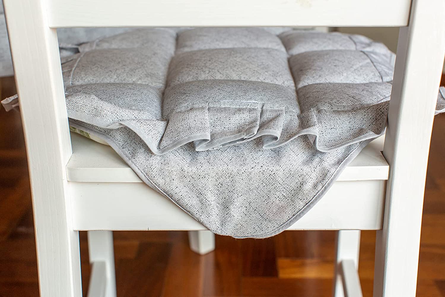 Cuscini Coprisedia Shabby Chic Melange, Set da 2 pezzi, Trapuntato, Imbottito, Fissaggio con 4 Alette, 40x40 cm, Vari Colori