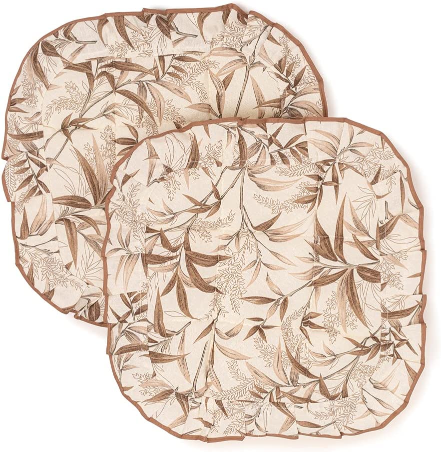 Cuscini Coprisedia 40x40 2 pezzi trapuntato sfoderabile cotone Shabby Chic Ulivo