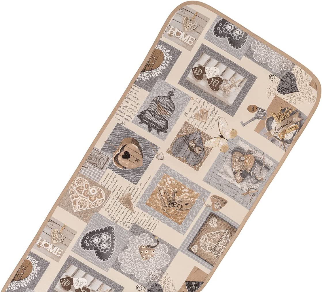 Runner Tavola Shabby Chic Cuore, Centrotavola Soggiorno, Cucina, Salotto, Credenza, Ingresso, 140x40 cm Vari Colori