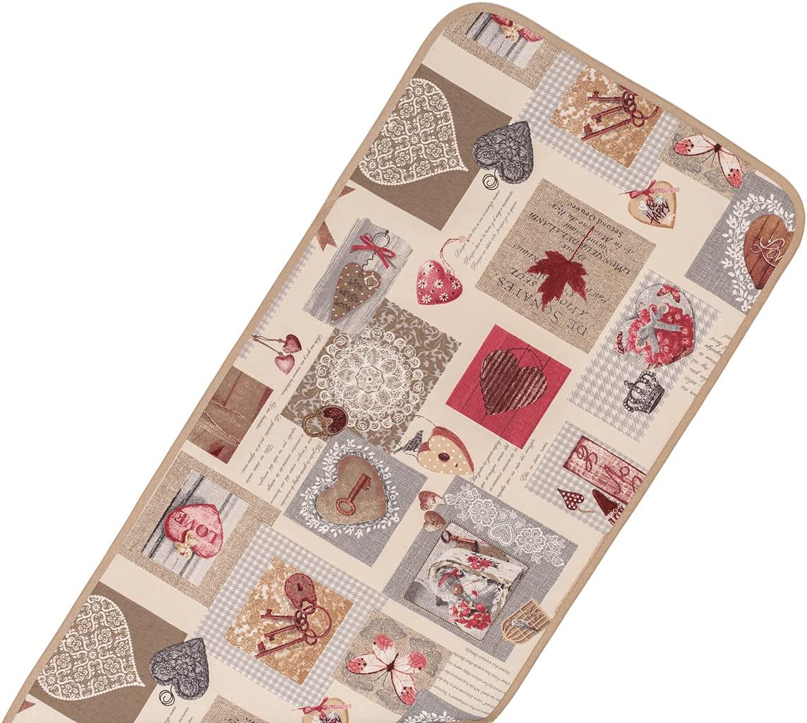 Runner Tavola Shabby Chic Cuore, Centrotavola Soggiorno, Cucina, Salotto, Credenza, Ingresso, 140x40 cm Vari Colori