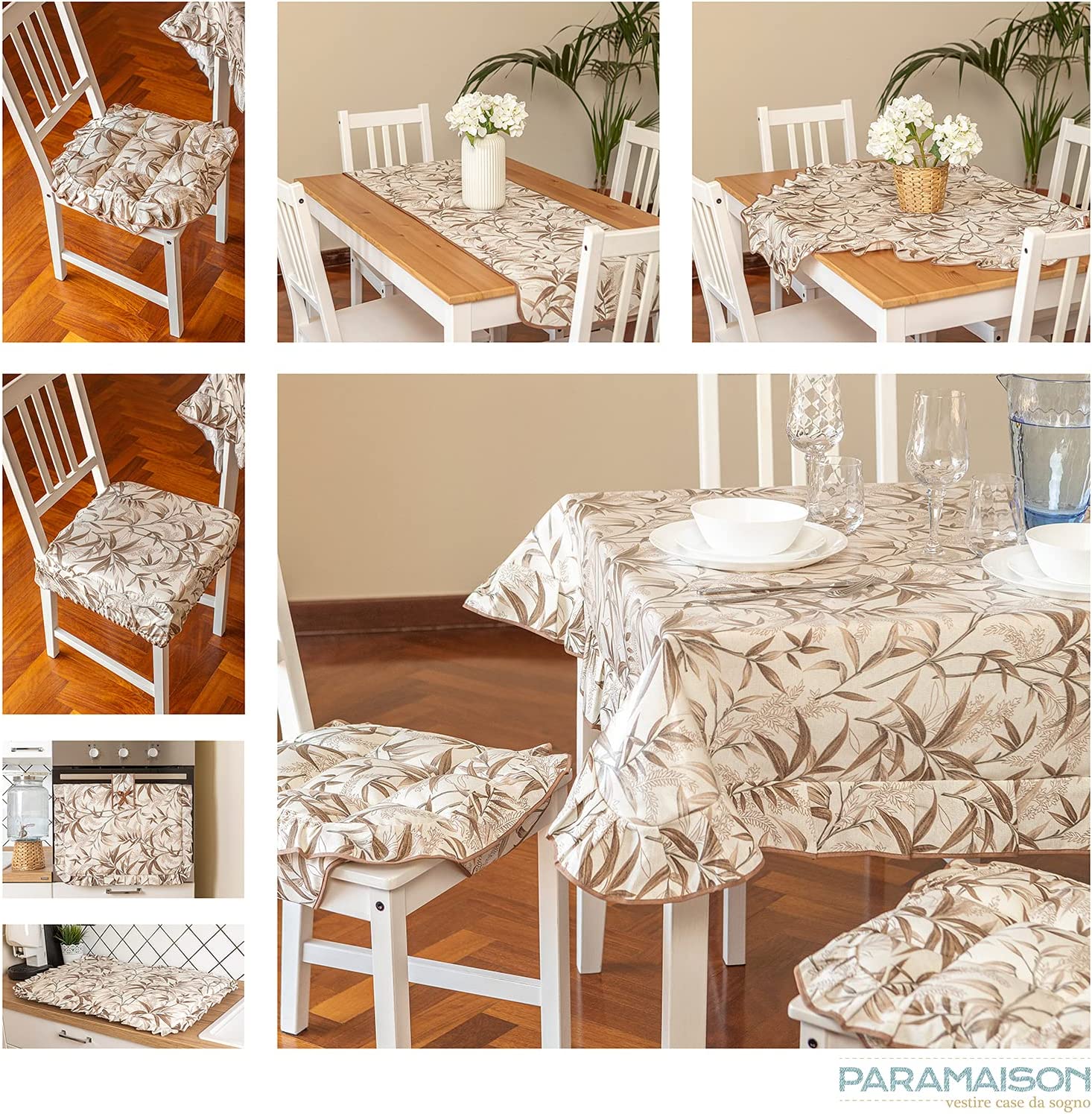 Copritavolo Plastificato Rettangolare Stile Shabby Chic Ulivo Antimacchia Impermeabile Tavola da Pranzo Cucina Giardino Varie Misure