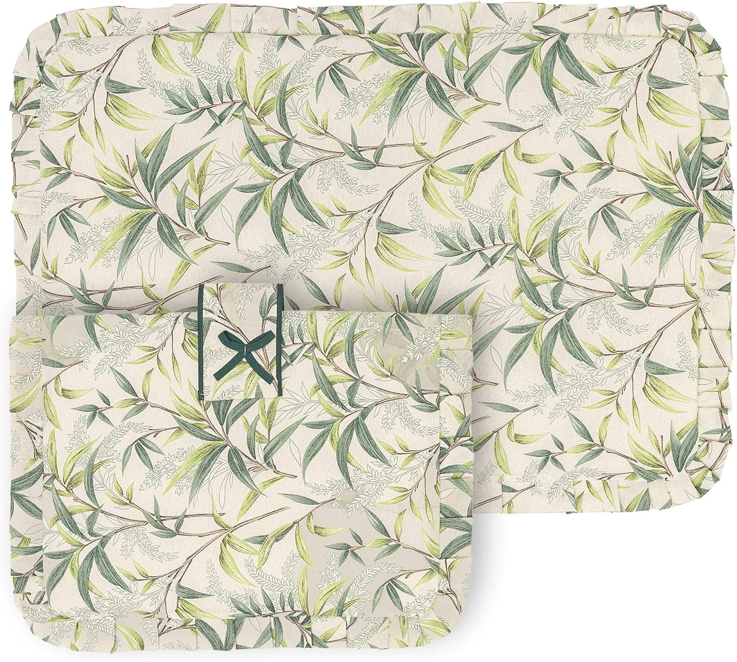 Copriforno 40x55 e Coprifornello 50x75 Imbottito Rettangolare Lavabile Shabby Chic fantasia Ulivo