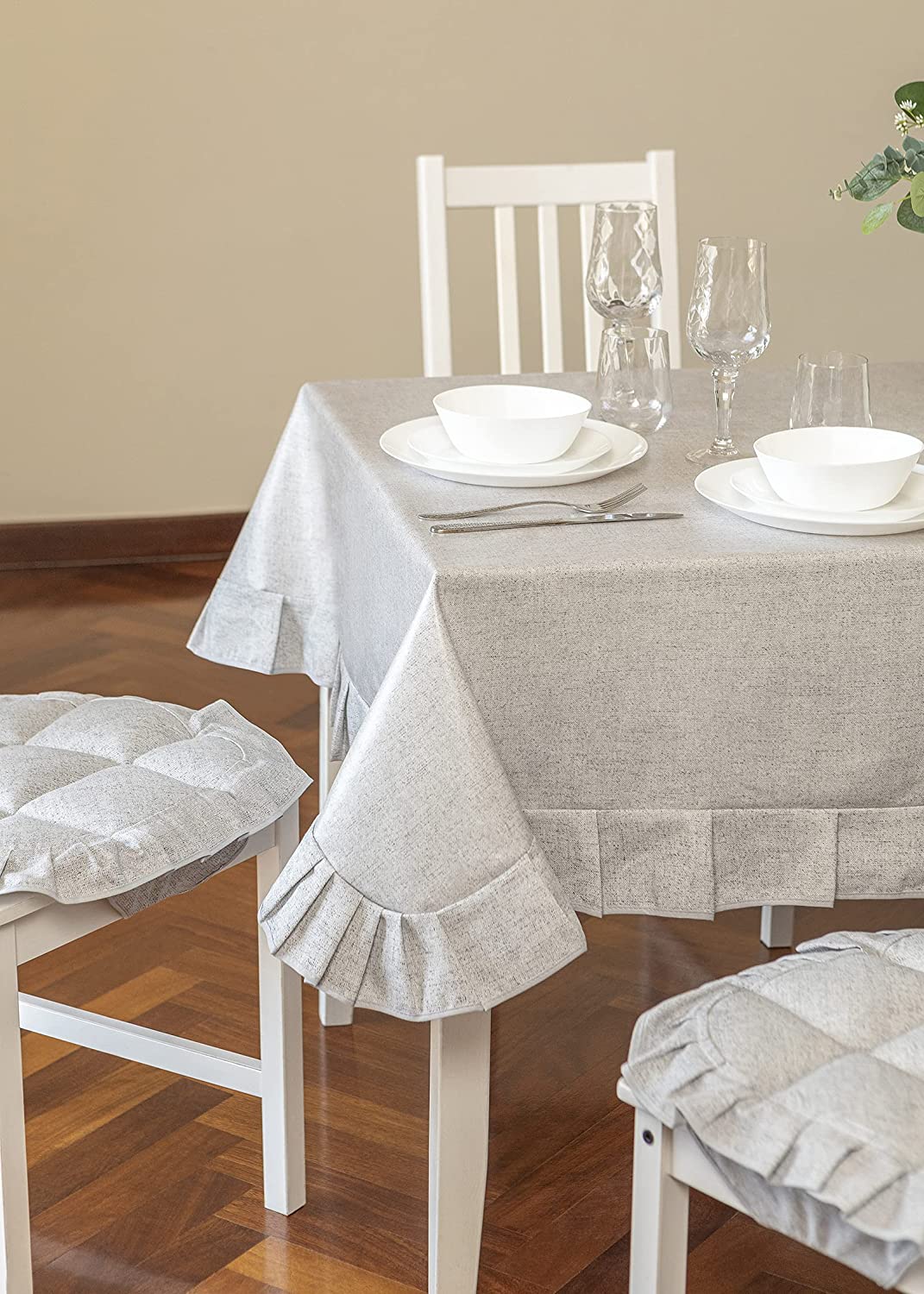 Tovaglia Plastificata Rettangolare Melange, Stile Shabby Chic, Antimacchia, Impermeabile, Tavola da Pranzo Cucina Giardino, Vari Colori