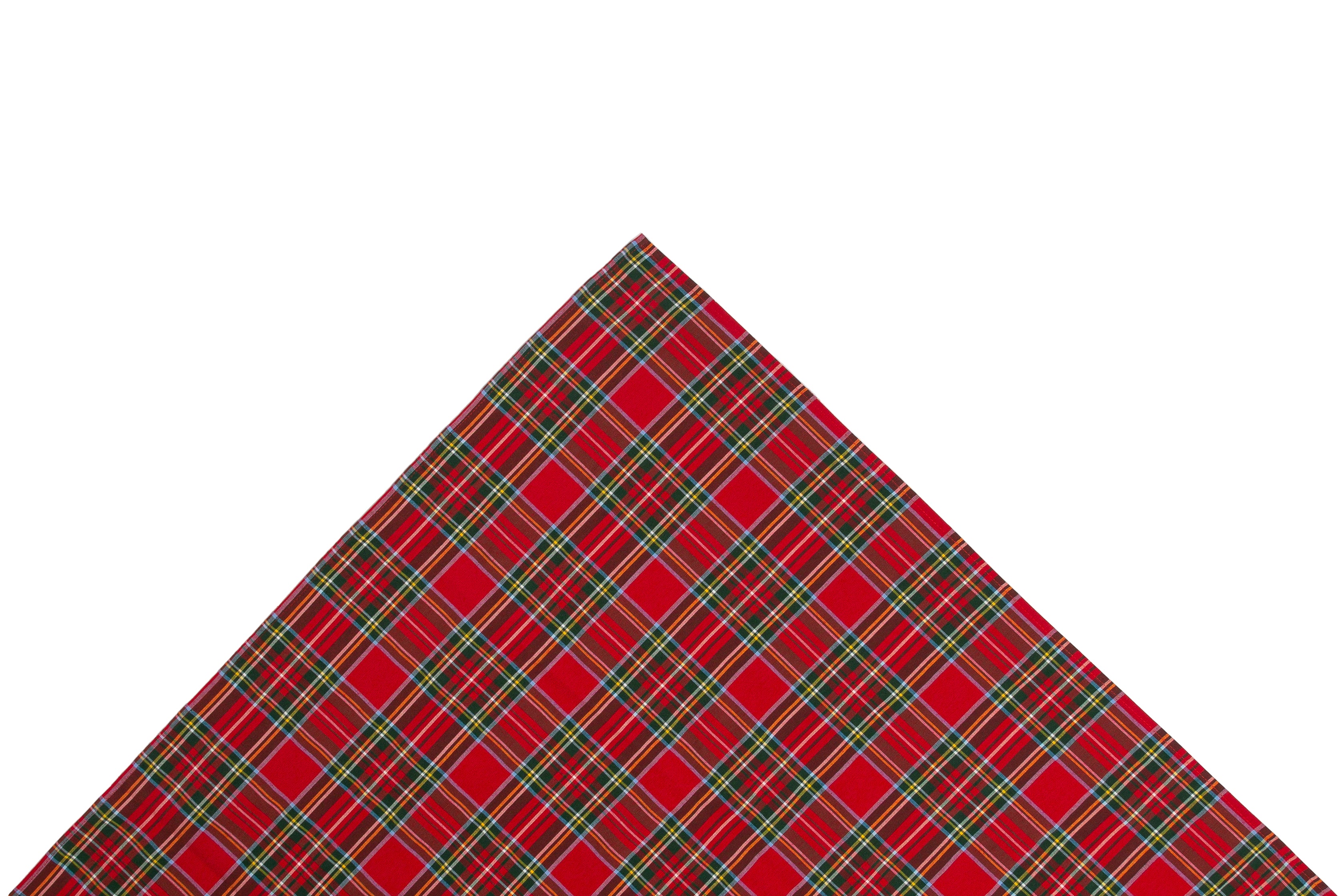 Tovaglia 18 posti 140x360 cm colori bianco e rosso design scozzese linea Tartan