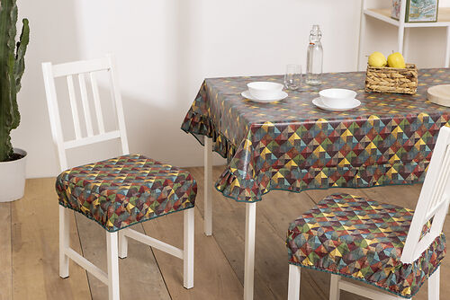 Set Di 6 Coprisedia Elasticizzati In Spandex, Universali, Lavabili, Per Cucina E Hotel – Beige/grigio/blu