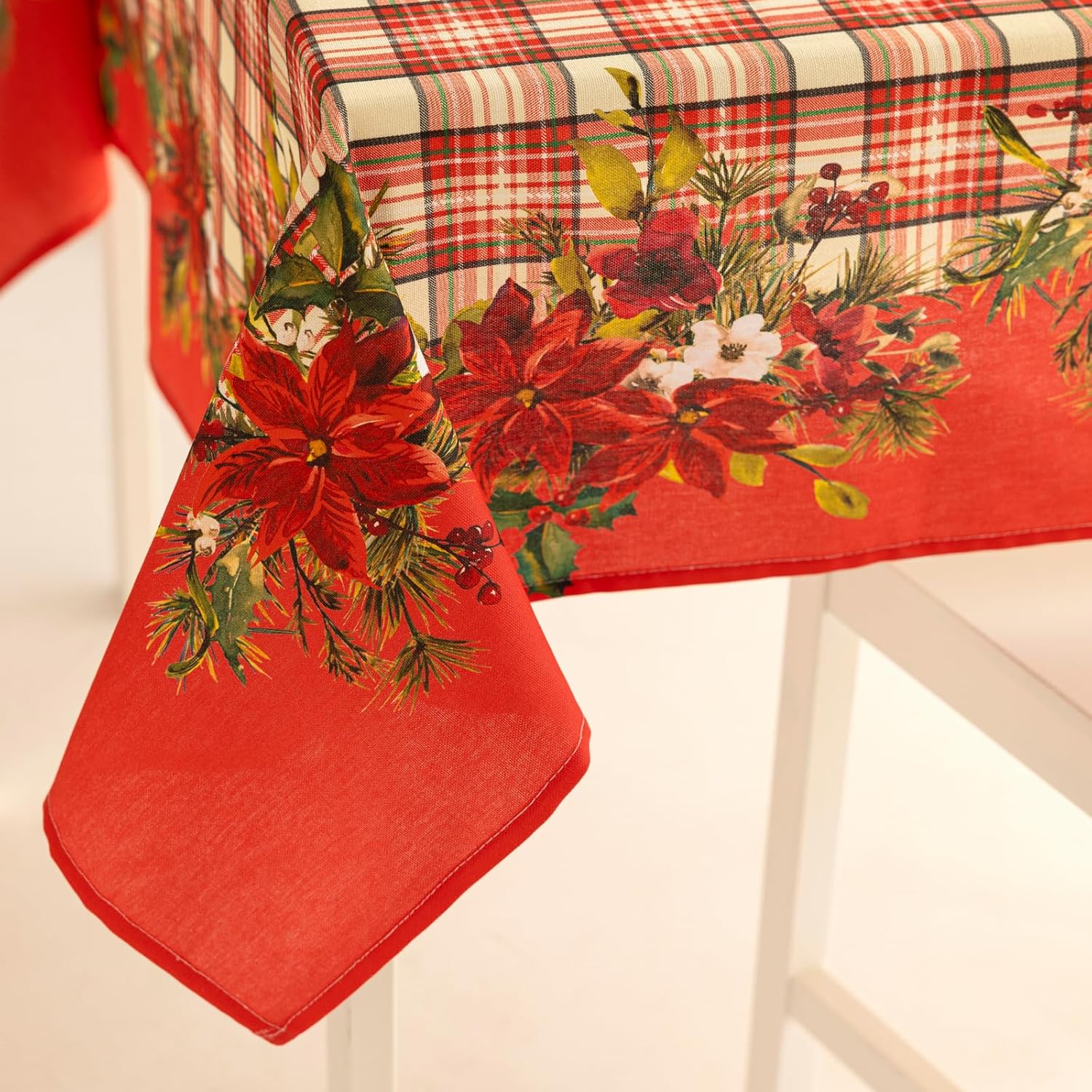 Tovaglia Natalizia Stella di Natale – Rettangolare 100% Cotone – Stampa Digitale – 6/12/18 Posti – Made in Italy