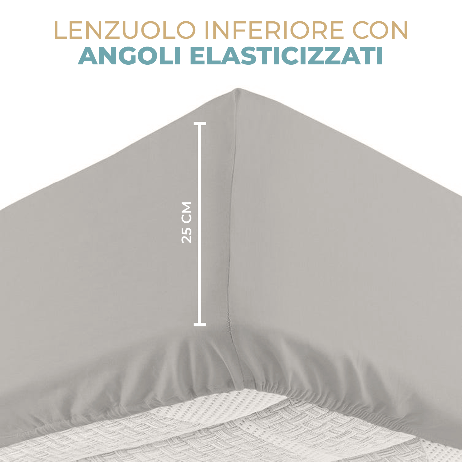 Completo Lenzuola una piazza e mezza Francese in Tinta Unita Lenzuolo Sopra Sotto con Angoli Elastici e 1 Federa Raimbow