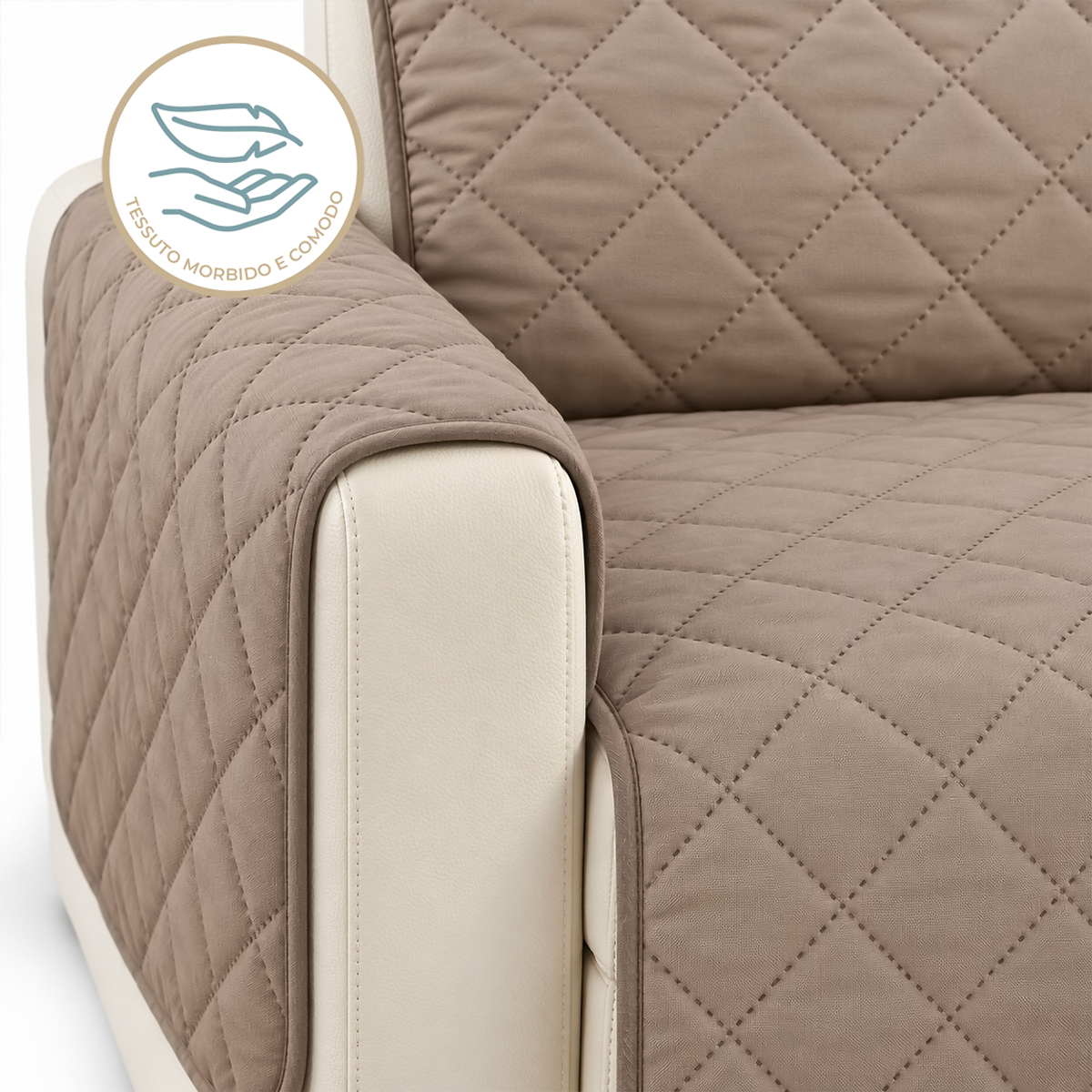 Copridivano 2 Posti con Penisola Lavabile Antiscivolo Double Face e Pet-Friendly