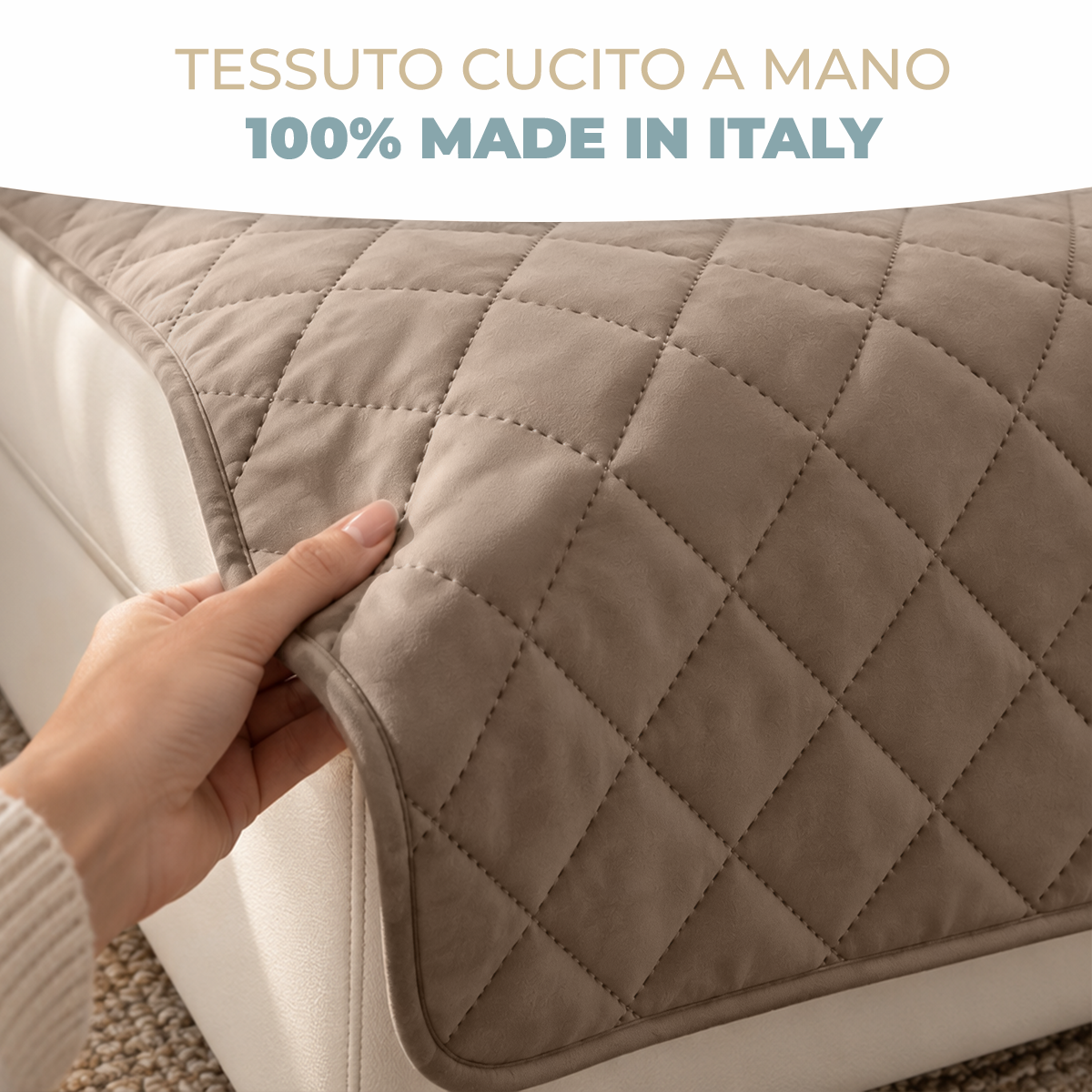 Copridivano 2 Posti con Penisola Lavabile Antiscivolo Double Face e Pet-Friendly