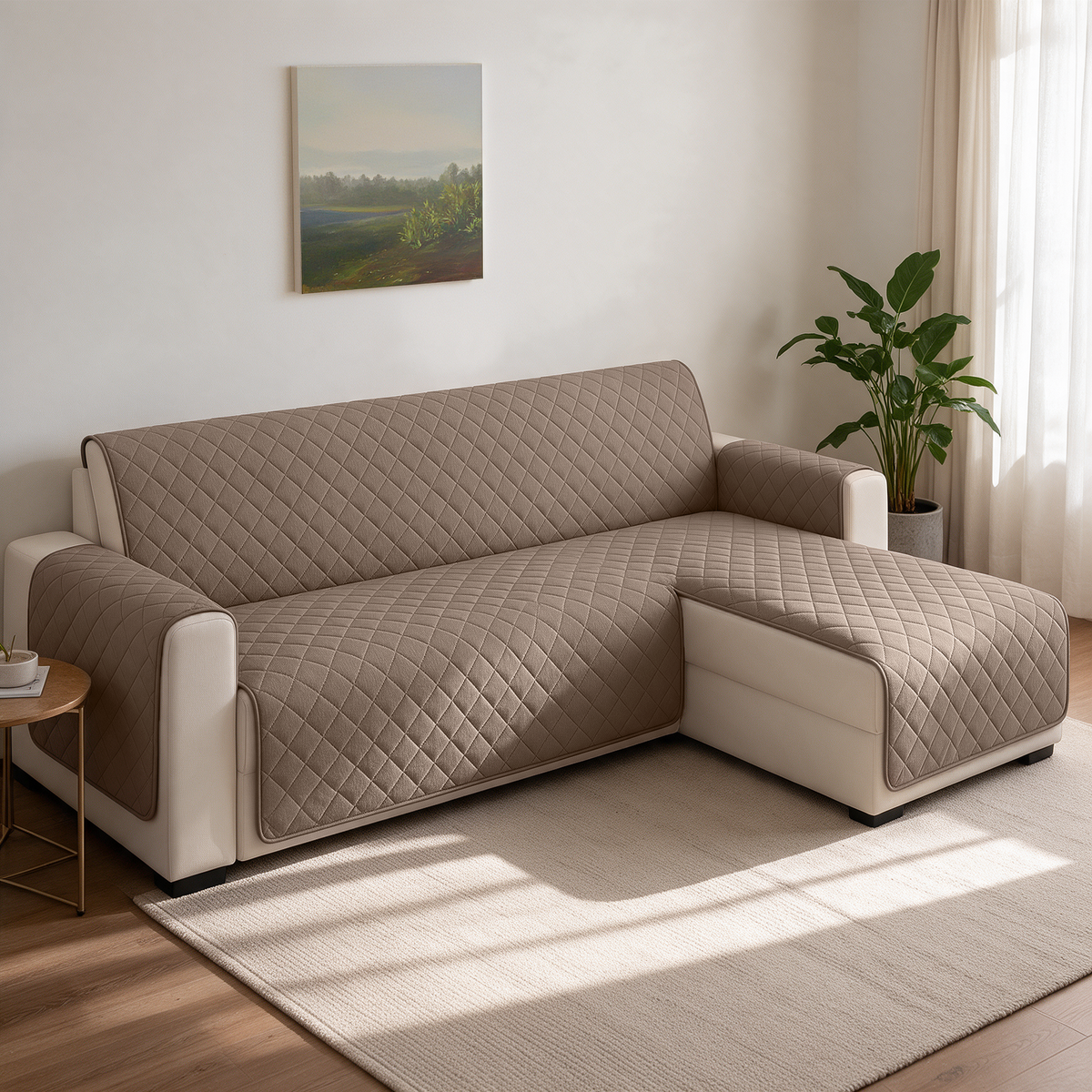 Copridivano 2 Posti con Penisola Lavabile Antiscivolo Double Face e Pet-Friendly