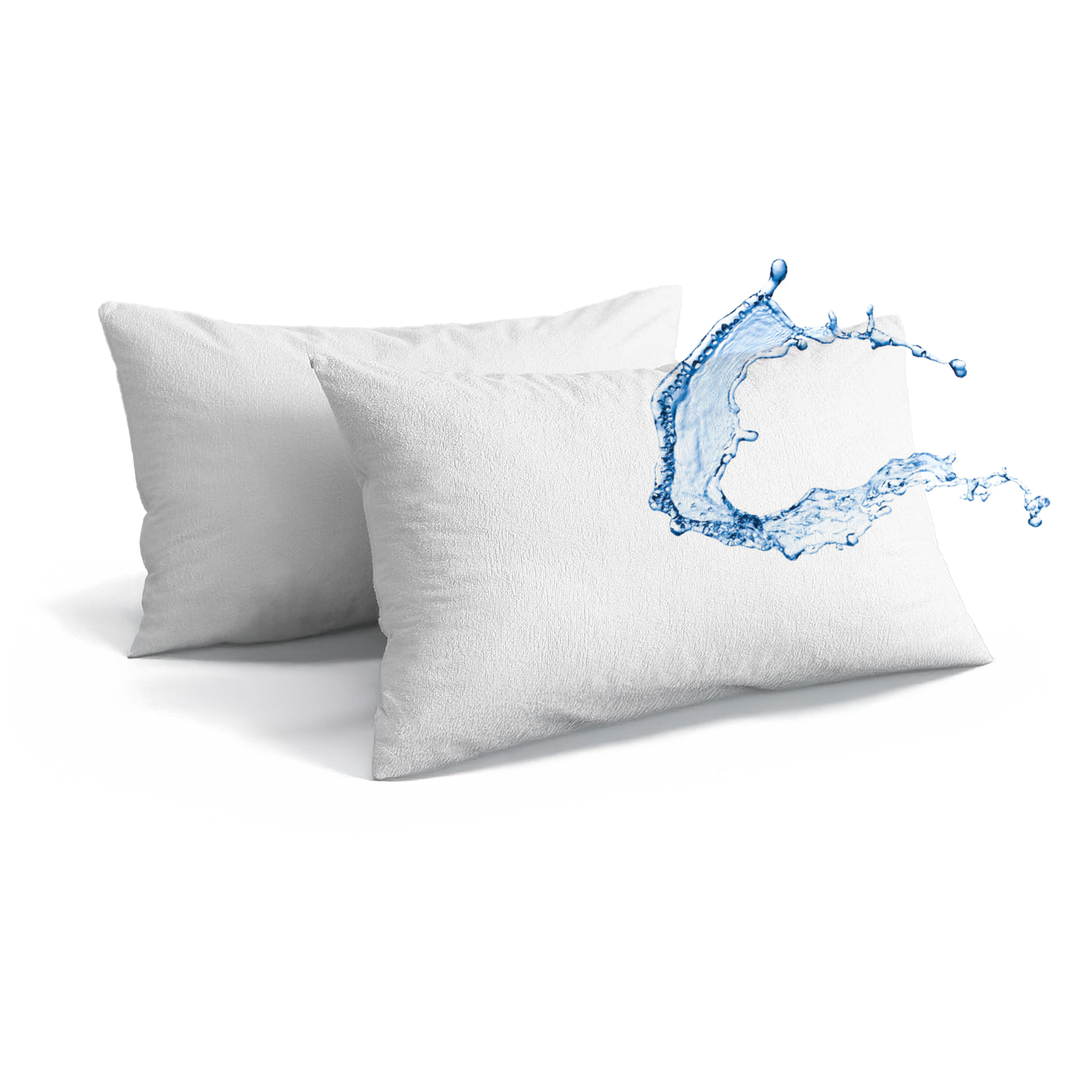 Set 2 Copriguanciali Impermeabili 50x80 cm – Copricuscini con Zip, Traspiranti e Anallergici – Bianco