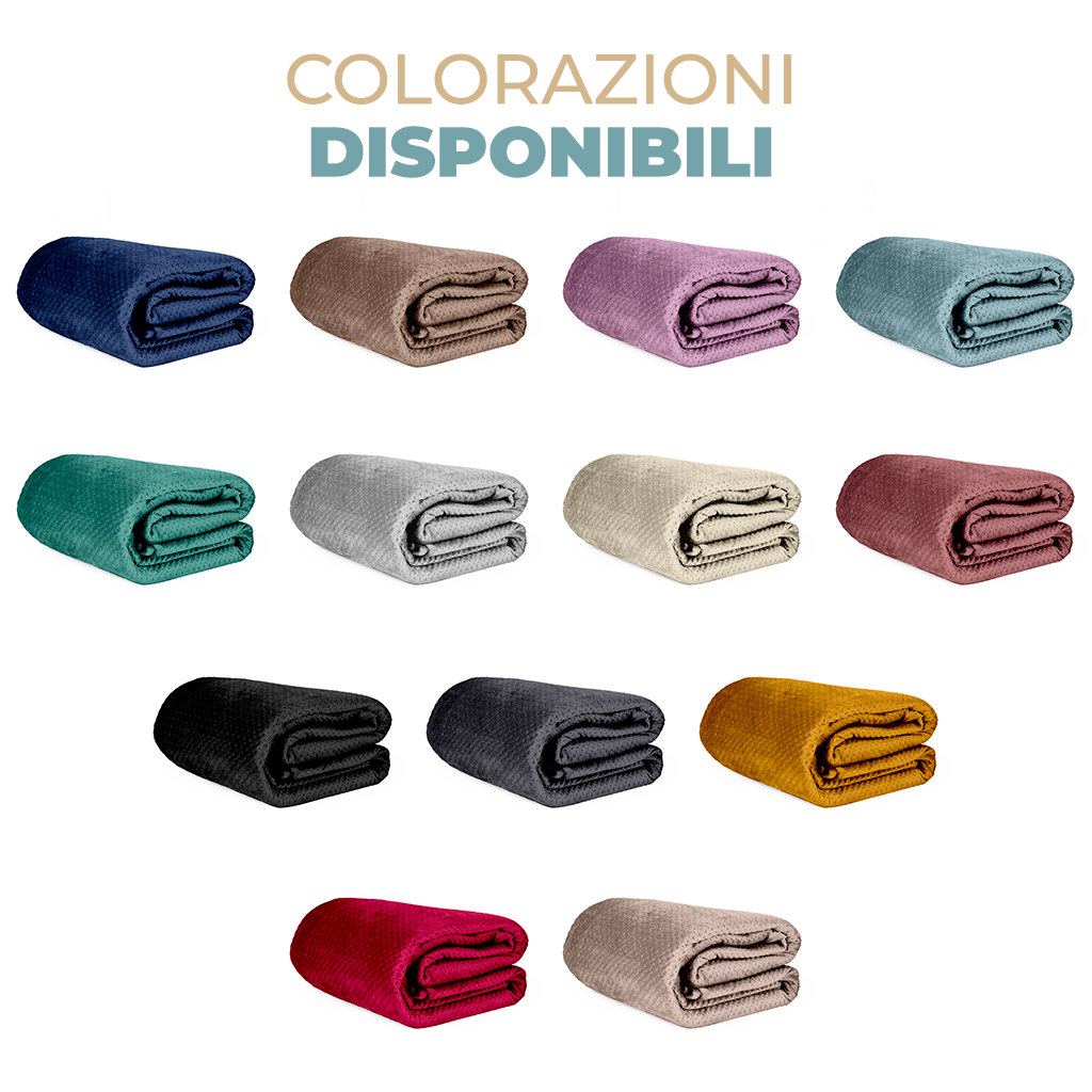 Copriletto Velluto Trapuntato 260x270 cm Morbido ed Elegante per Letto Matrimoniale 2 Piazze Design Raffinato Velour