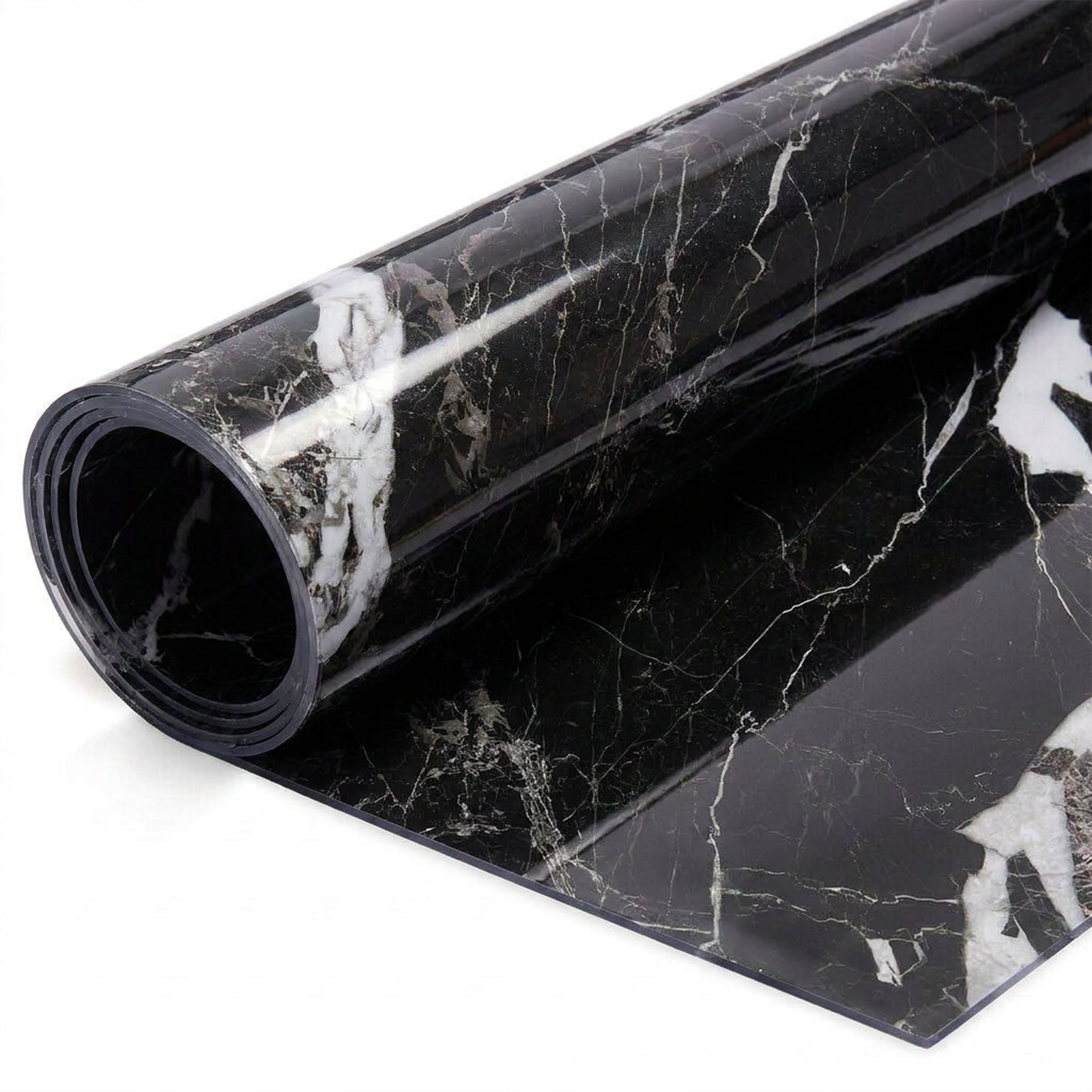 Pellicola Protettiva per Tavolo Effetto Marmo Bianco Nero – Antigrasso, Impermeabile e Lavabile – Spessore 1 mm – Varie Misure