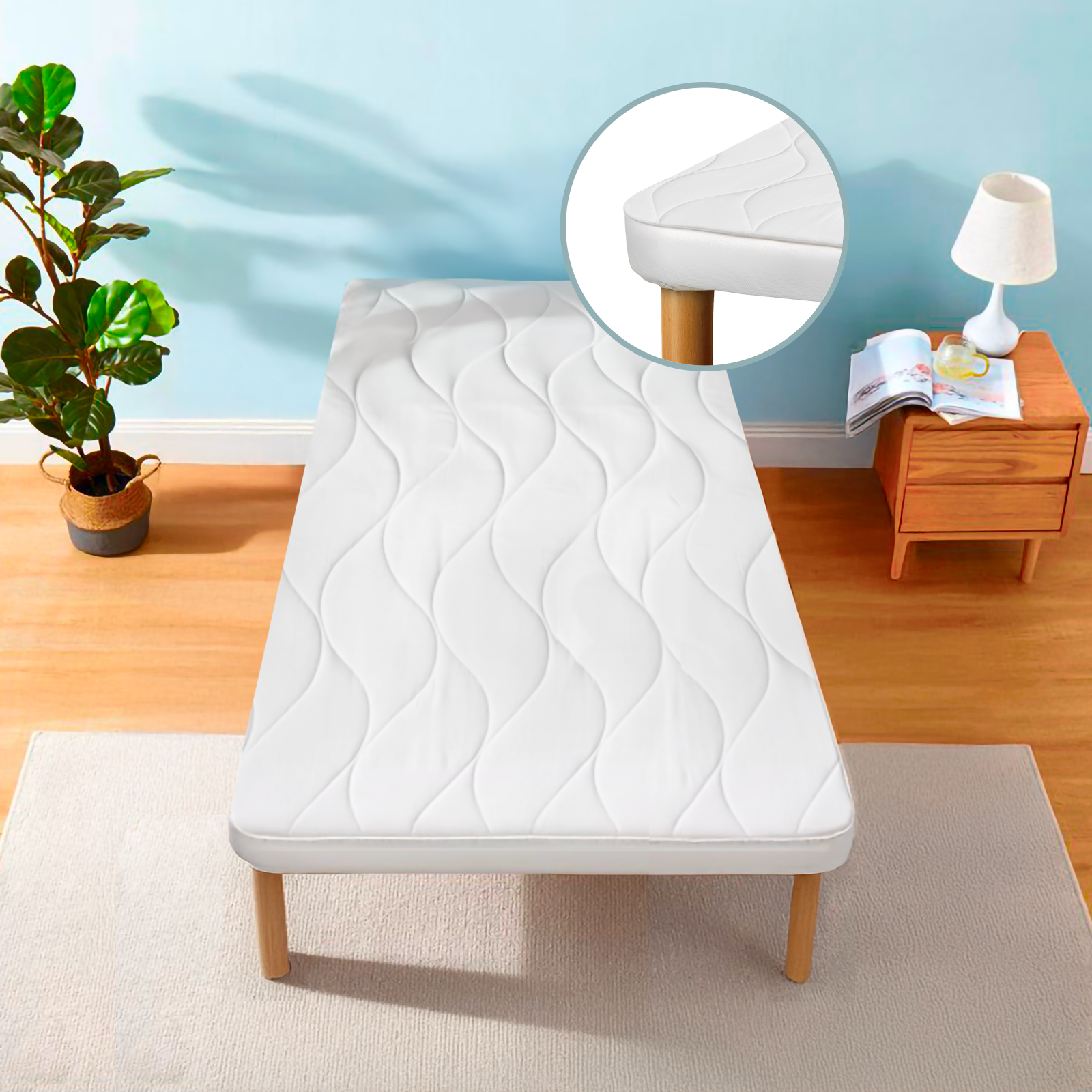 Coprirete Singolo 80x190 con angoli elasticizzati Trapuntato e Lavabile Copridoghe con Bordo Elastico Antiscivolo