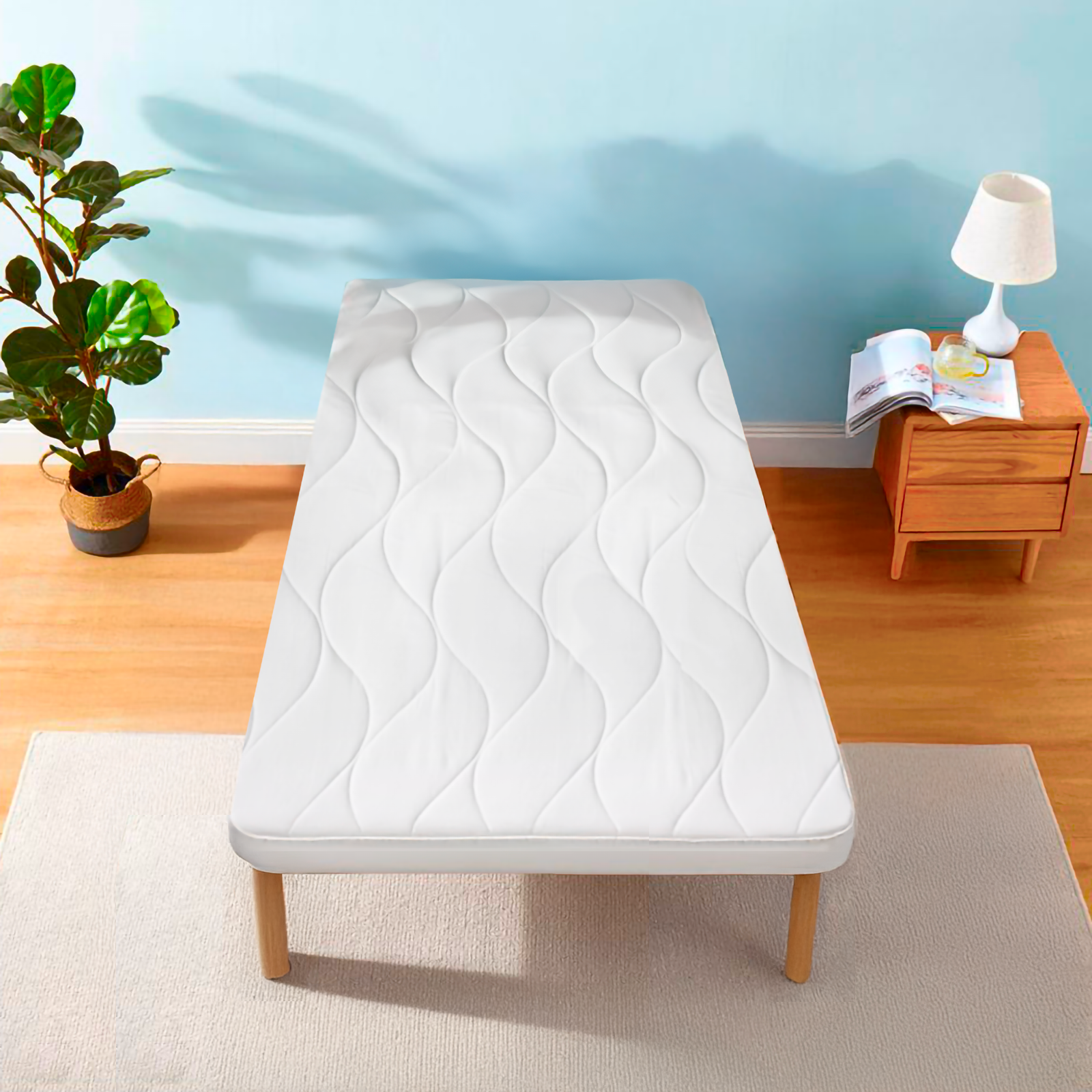 Coprirete Singolo 80x190 con angoli elasticizzati Trapuntato e Lavabile Copridoghe con Bordo Elastico Antiscivolo