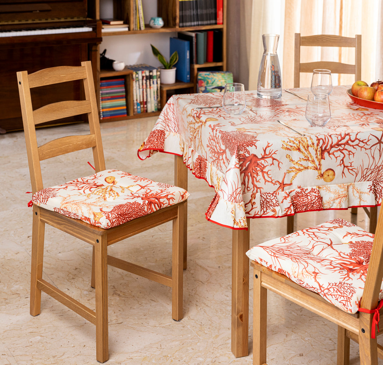 Magpie Fabrics Cuscini Per Sedie A Forma Di U Con Laccetti - 4 Pezzi, 43x40 Cm, Impermeabili Per Esterno E Interno