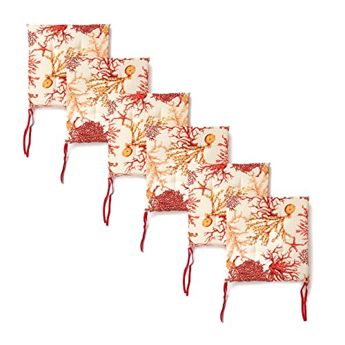 Cuscini coprisedia con laccetti 40x40x3,5 cm 4 punti rosso Coralli
