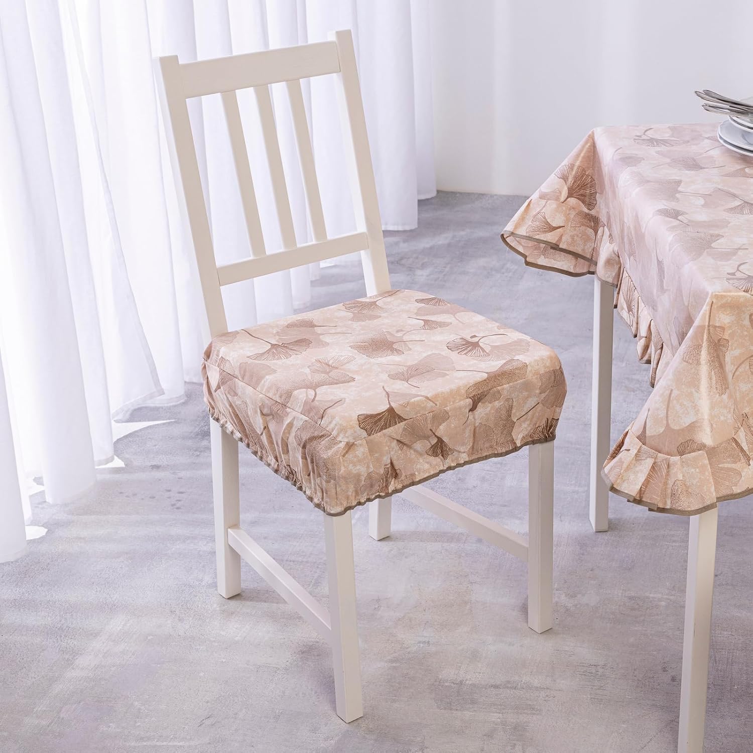 Cuscini Copri Sedie Cucina Con Fascia Elastica Sfoderabili con Zip Imbottiti 40x40x4,5 cm Sinfonia