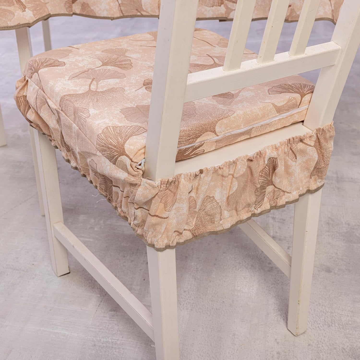 Cuscini Copri Sedie Cucina Con Fascia Elastica Sfoderabili con Zip Imbottiti 40x40x4,5 cm Sinfonia