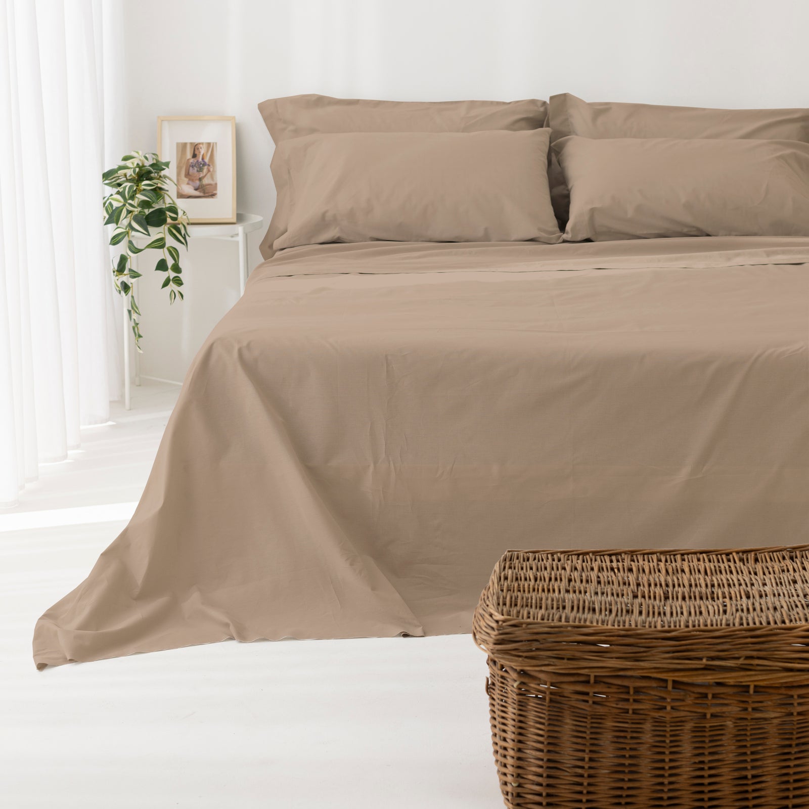 Lenzuolo sotto con angoli in puro cotone per letto una piazza e mezza 120x200+25