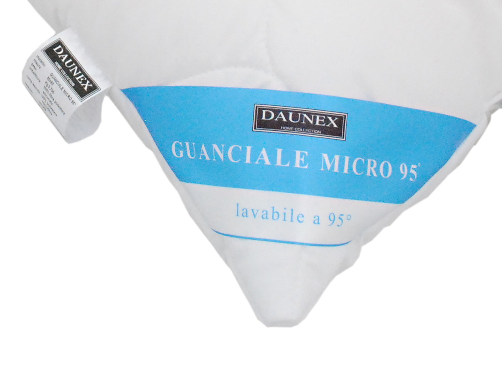 Guanciale Daunex Micro 95° in Microfibra Anallergica Lavabile a 95° Cuscino Letto Morbido e Soffice Imbottitura 100% Poliestere Misura 50x80 cm Colore Bianco