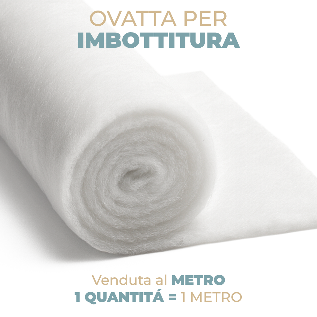 Ovatta per Imbottituraa metraggio in Fibra di Poliestere Morbida Anallergica e Lavabile Spessore 100 g / 200 g Larghezza 150 cm