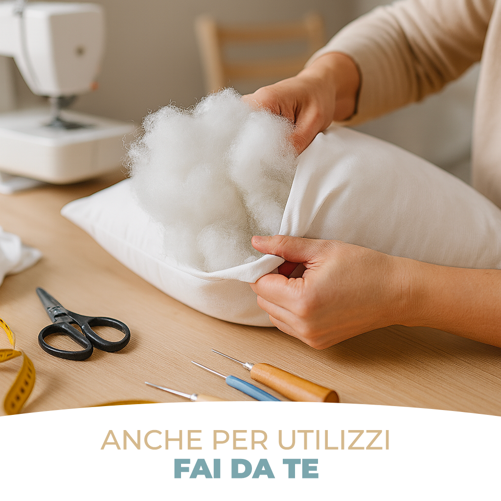 Ovatta per Imbottituraa metraggio in Fibra di Poliestere Morbida Anallergica e Lavabile Spessore 100 g / 200 g Larghezza 150 cm