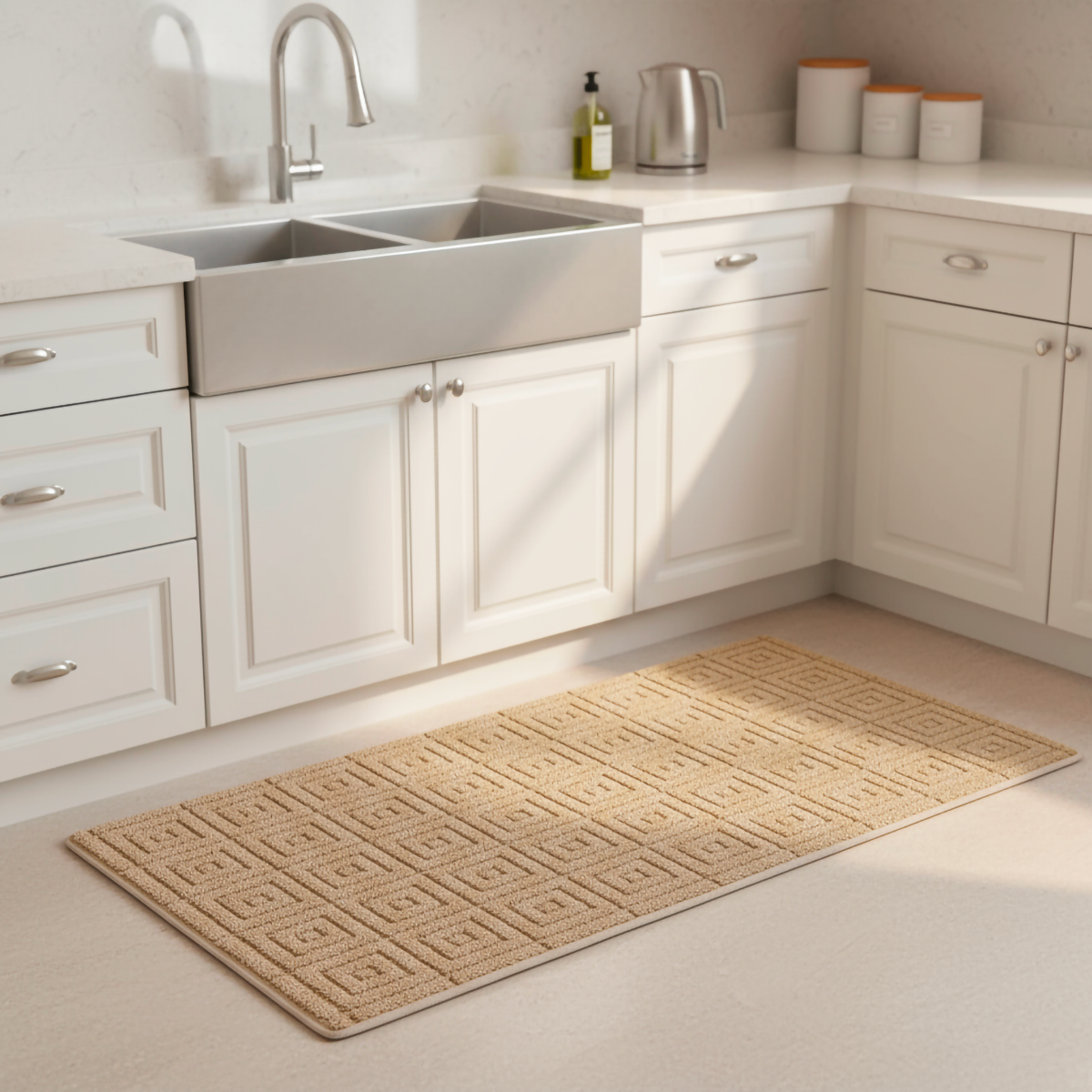 Tappeto Passatoia da Cucina 3D Quadro – Morbido, Bordato, Moderno e Antiscivolo • Disponibile in Varie Misure