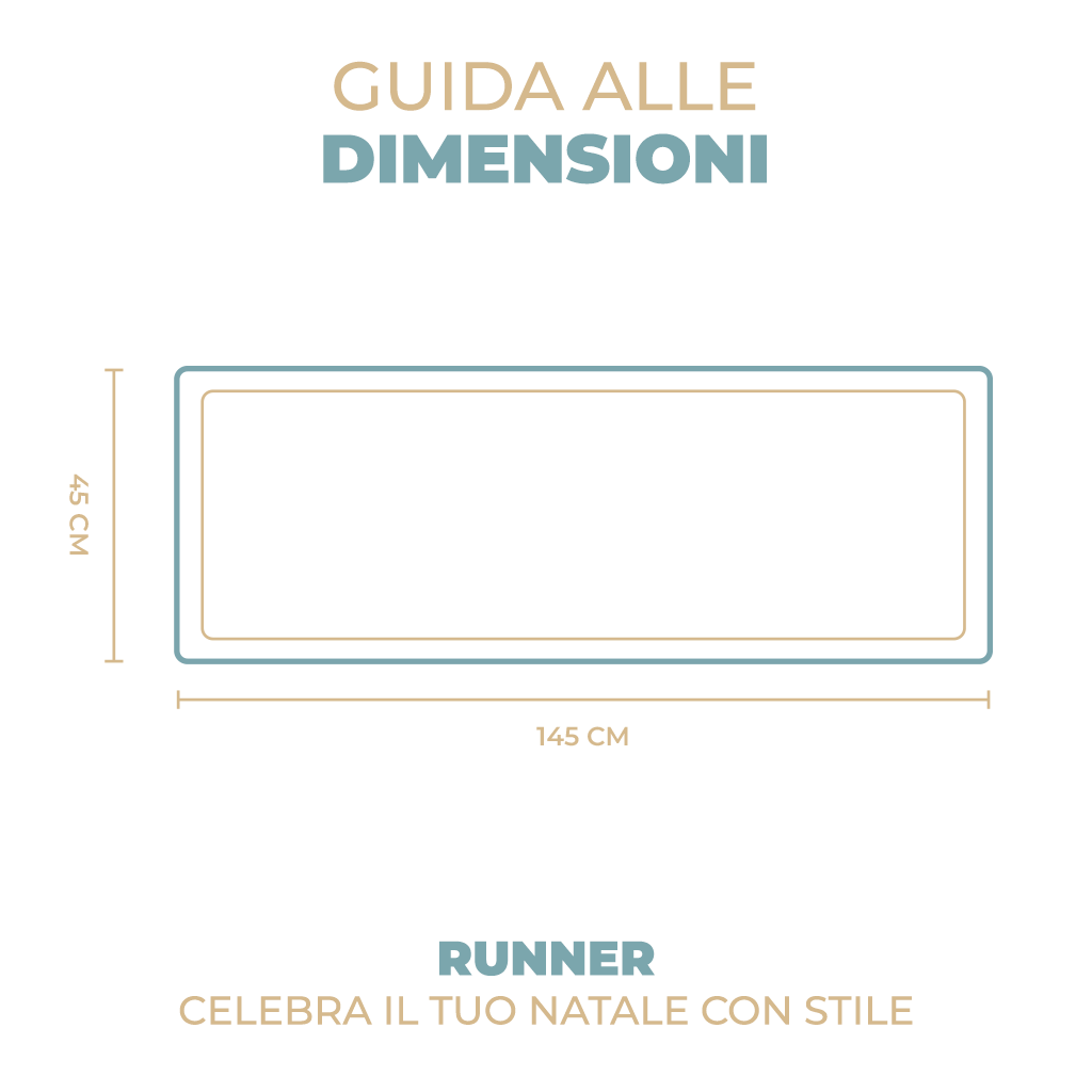 Runner Natalizio Rosso 145x45 cm con Filo Lurex Oro/Argento – Elegante Decorazione per la Tavola delle Feste