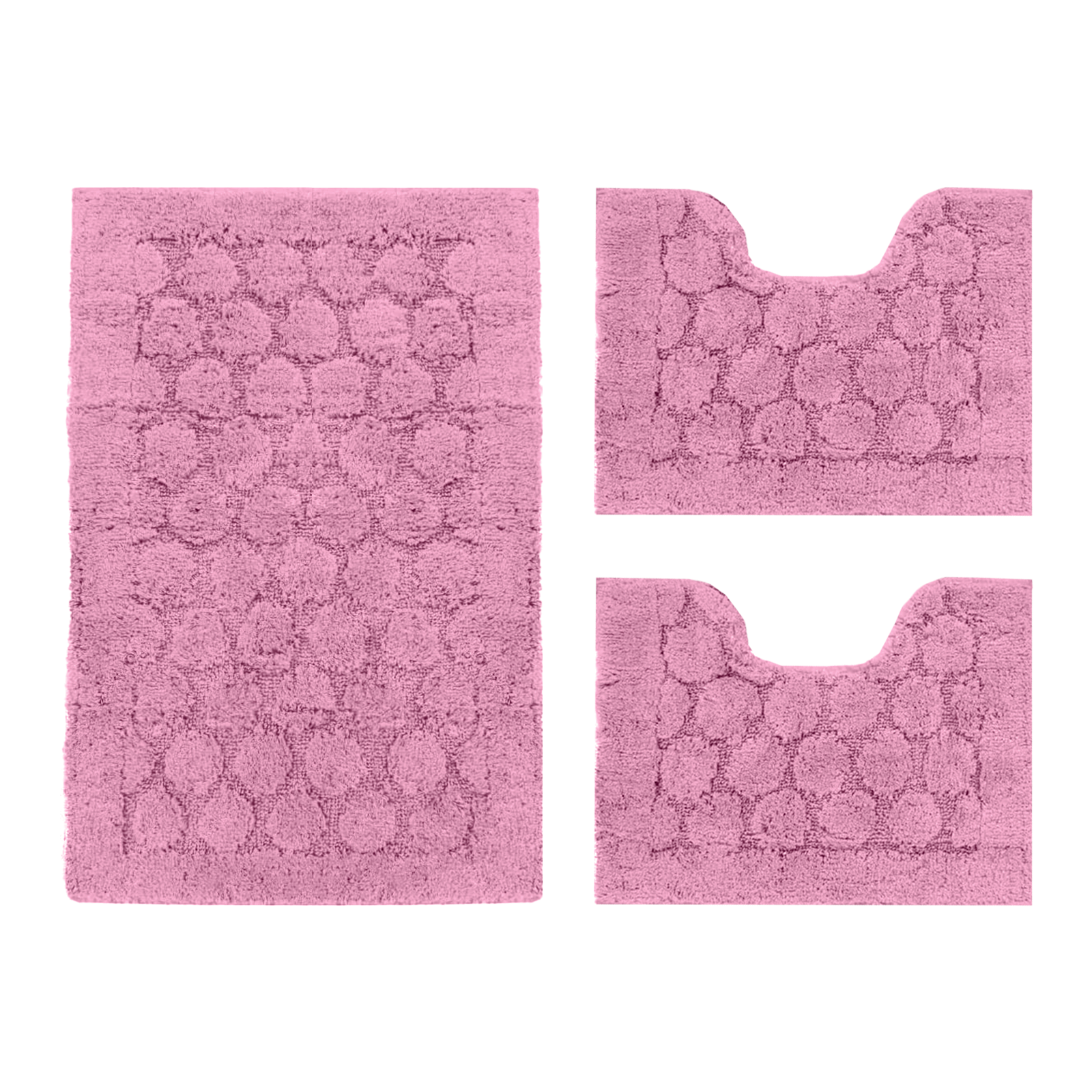 Tris Bagno 3 Pezzi Soft Design Cerchi Morbido in Cotone Assorbente vari colori