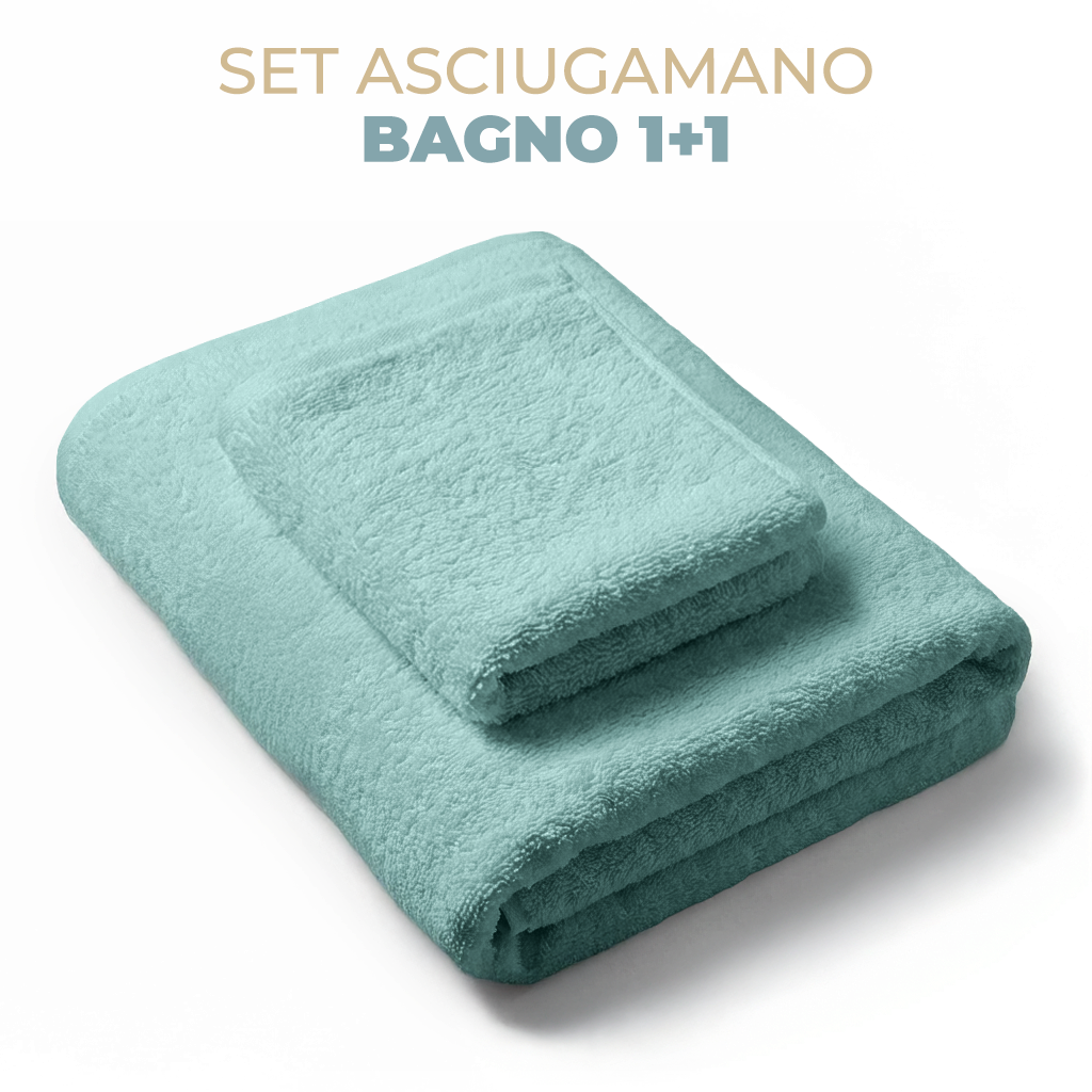 Set Asciugamani Bagno Marte Viso e Bidet 100% Cotone Spugna 420 g/m² Morbidi Assorbenti Vari Colori