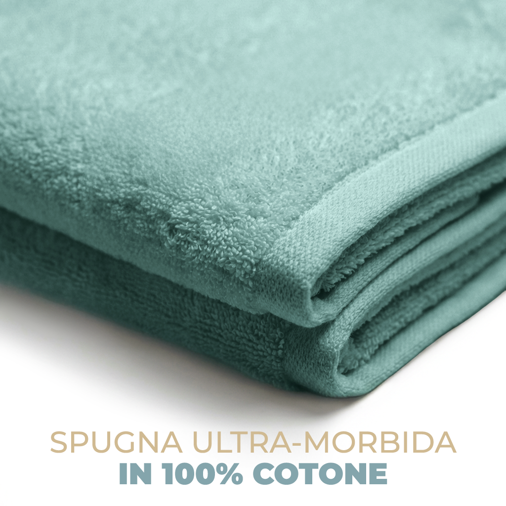 Set Asciugamani Bagno Marte Viso e Bidet 100% Cotone Spugna 420 g/m² Morbidi Assorbenti Vari Colori