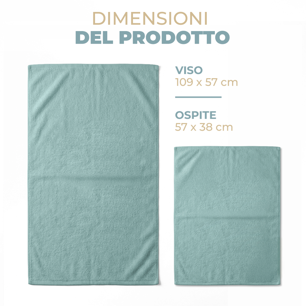 Set Asciugamani Bagno Marte Viso e Bidet 100% Cotone Spugna 420 g/m² Morbidi Assorbenti Vari Colori