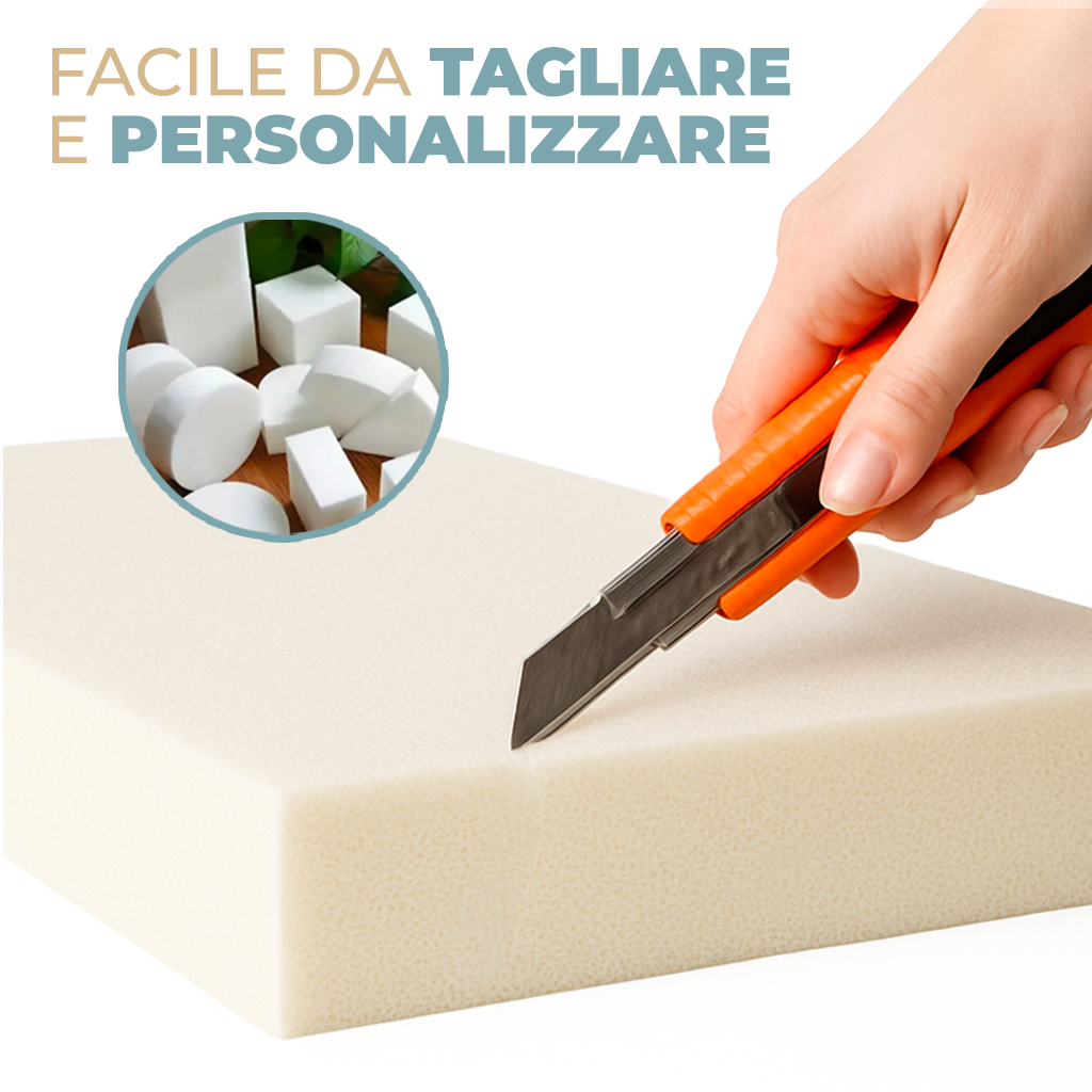 Lastra in Gommapiuma Poliuretano Espanso  Densità 18 Spessori 2/3/5/8/10/12 cm – Formato 100×200 cm – Ideale per Divani, Cuscini, Sedute e Bancali