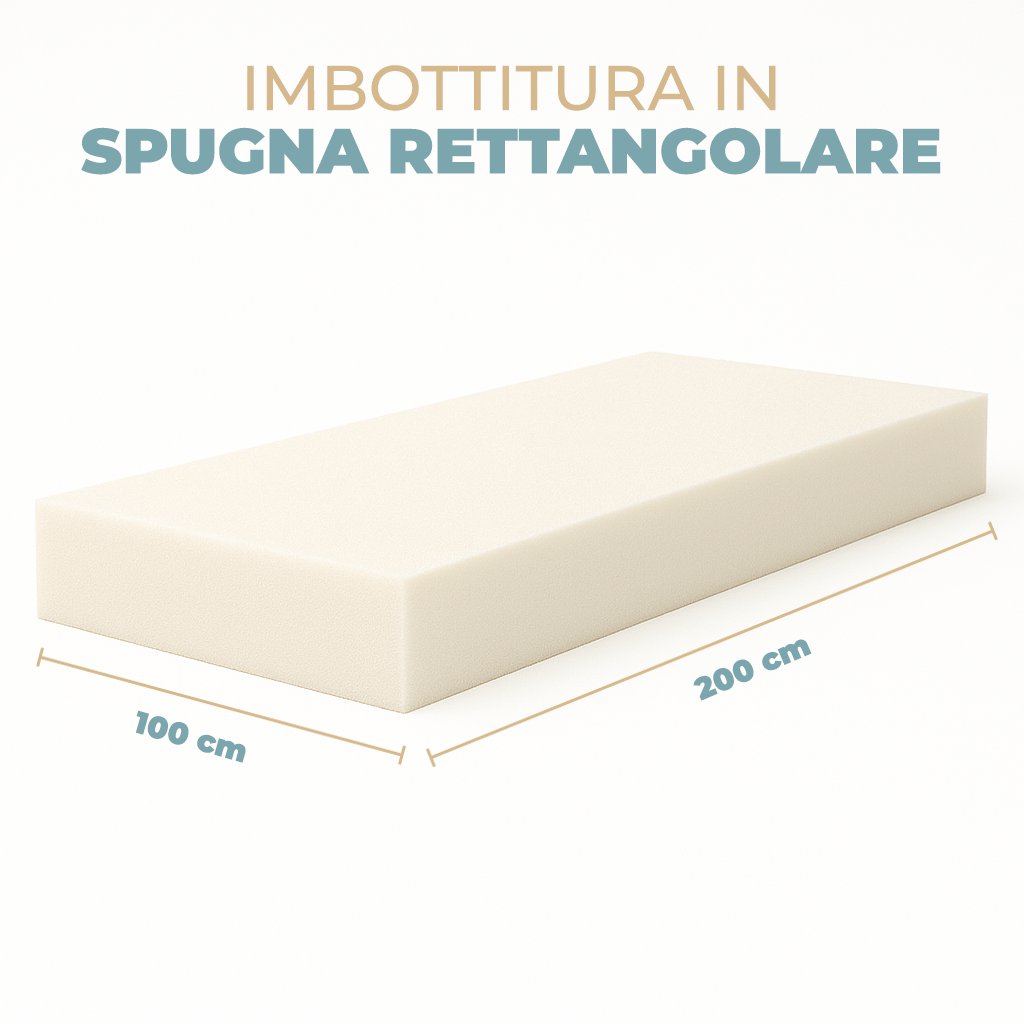 Lastra in Gommapiuma Poliuretano Espanso  Densità 18 Spessori 2/3/5/8/10/12 cm – Formato 100×200 cm – Ideale per Divani, Cuscini, Sedute e Bancali