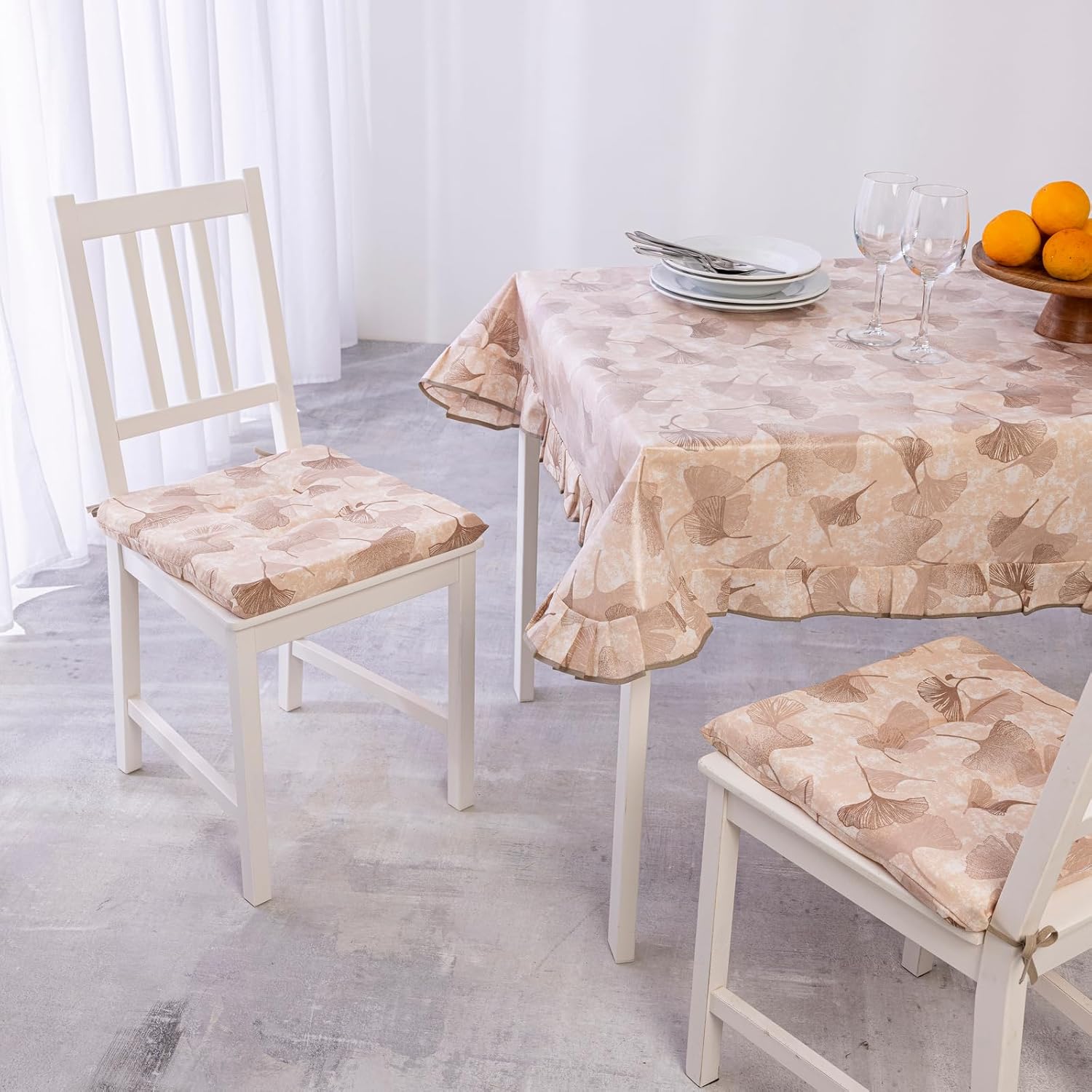 Set 6 Cuscini Copri Sedia 40x40x3,5 cm Fissaggio con Laccetti Morbidi Non Sfoderabili Sinfonia