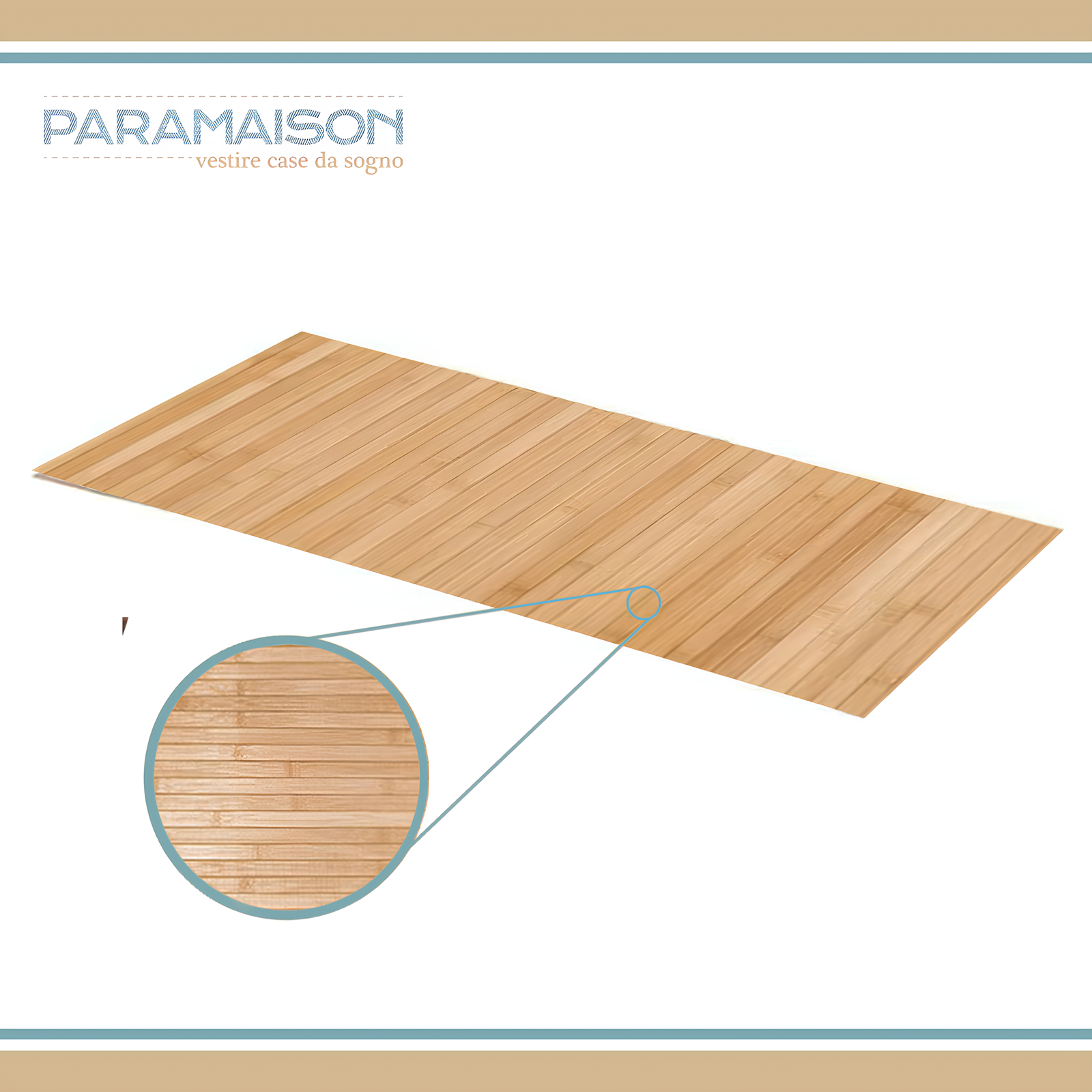 Tappeto Passatoia cucina a metraggio in bamboo Cucina Antiscivolo Lavabile Antimacchia Multiuso