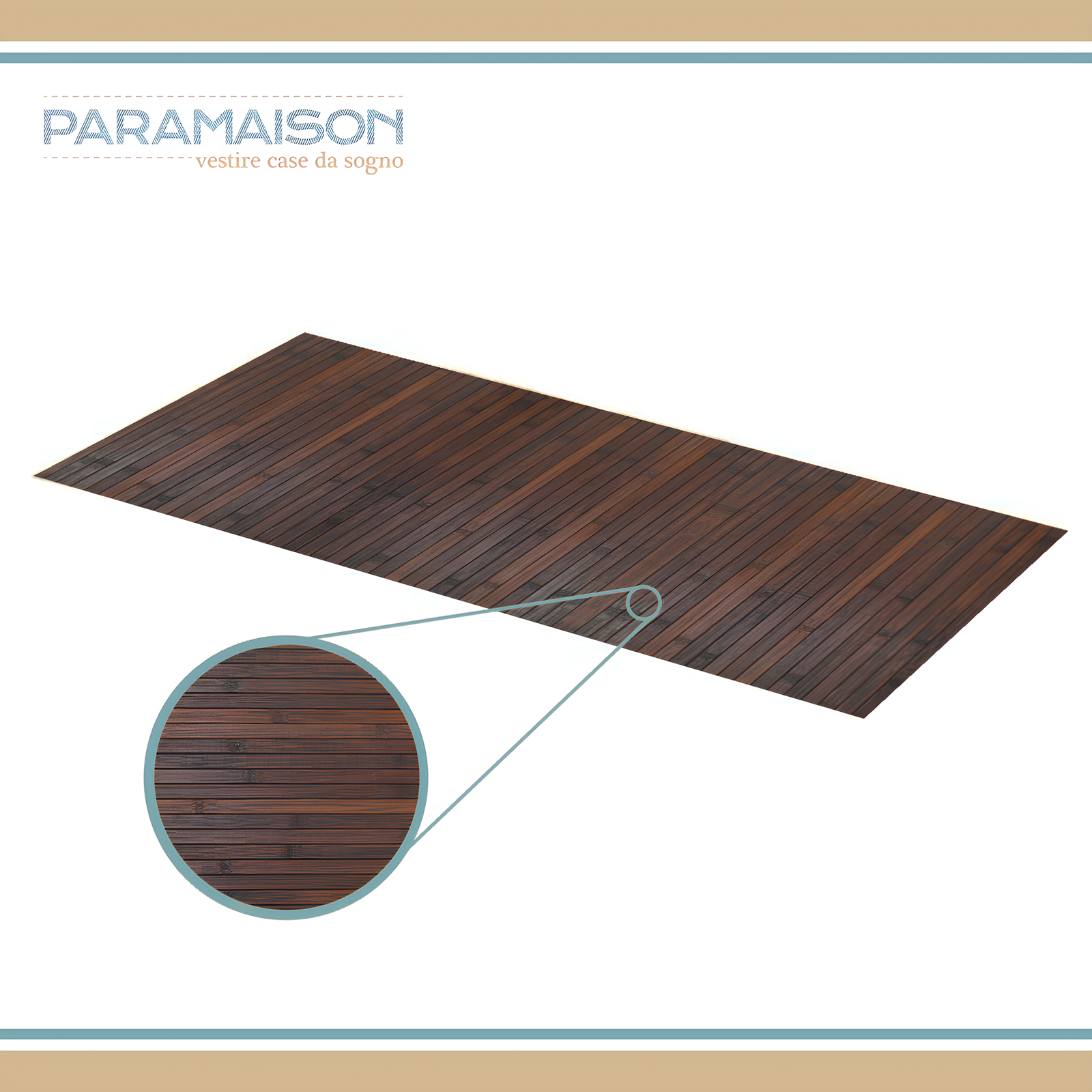 Tappeto Passatoia cucina a metraggio in bamboo Cucina Antiscivolo Lavabile Antimacchia Multiuso
